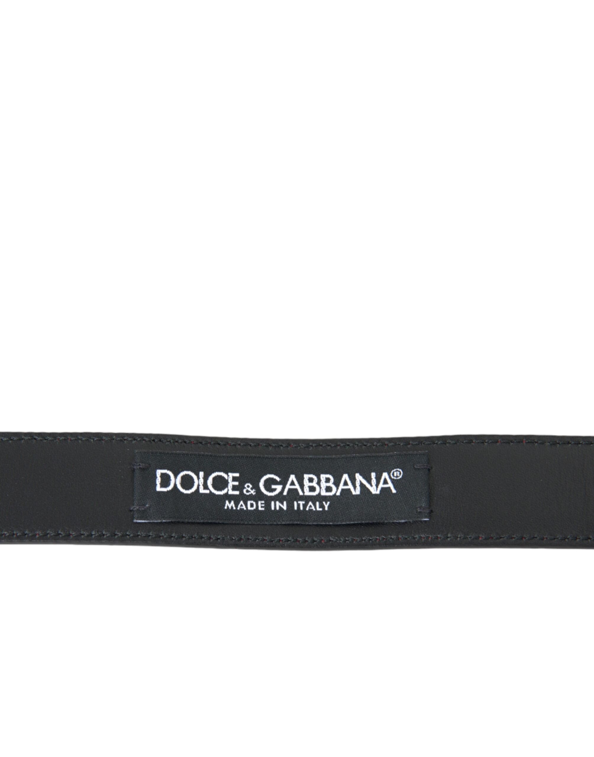 Curea Dolce & Gabbana din piele roșie cu cataramă metalică argintie pentru bărbați