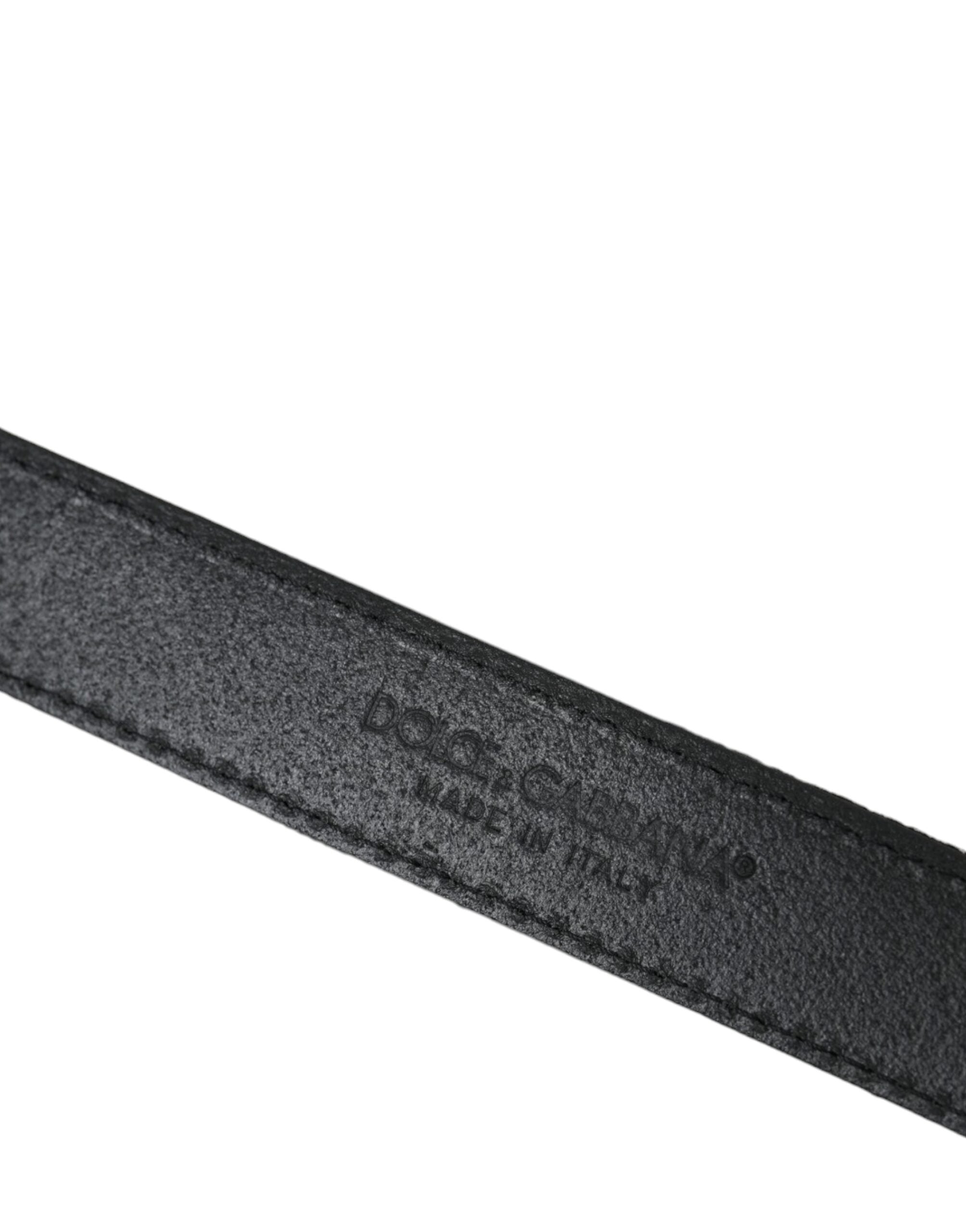 Curea Dolce & Gabbana cu cataramă metalică argintie și dungi jacquard negre