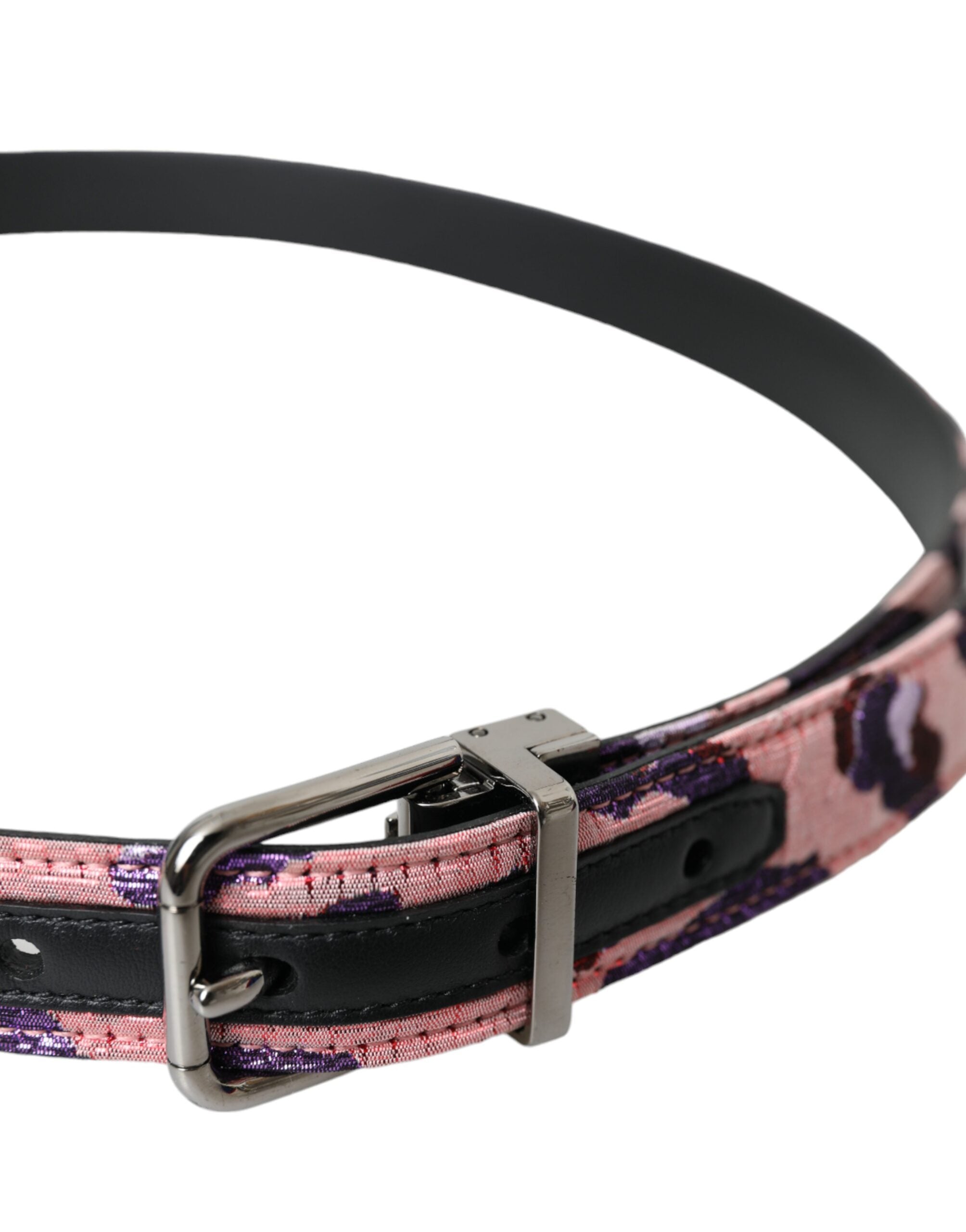 Curea Dolce & Gabbana din piele jacquard multicoloră cu cataramă metalică