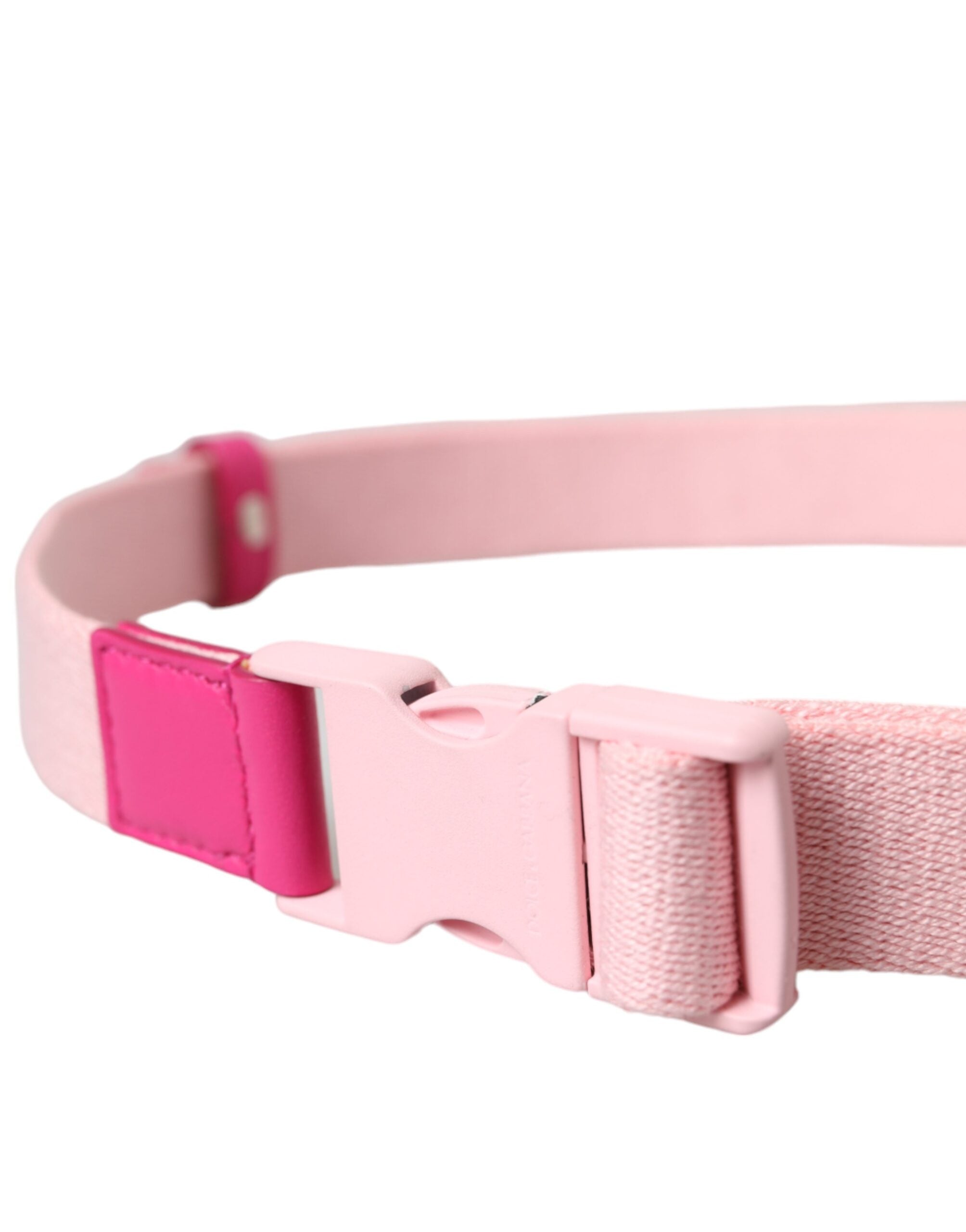 Dolce & Gabbana Rosa Canvas Stretch Kunststoffschnalle Damengürtel