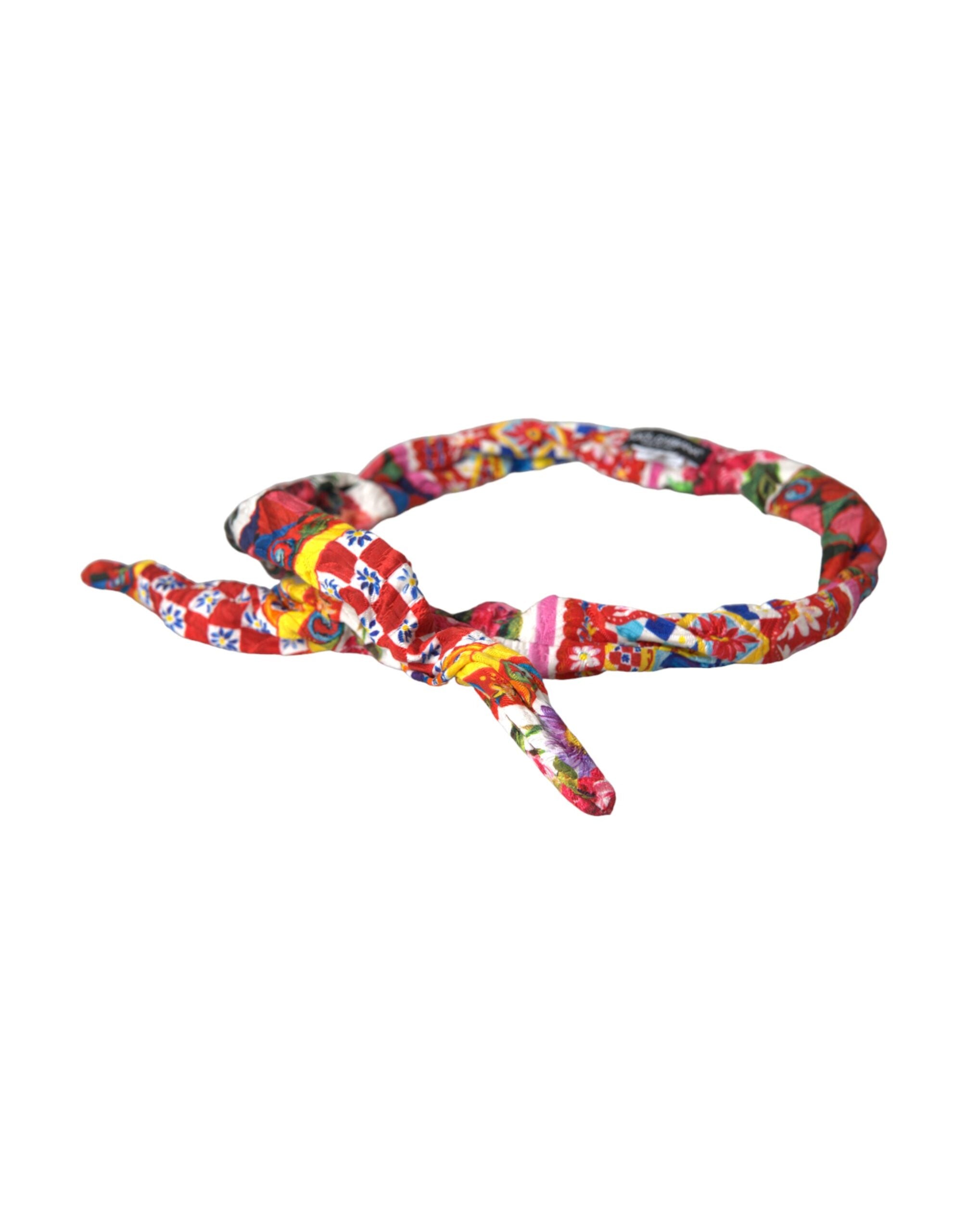 Mehrfarbiger Taillengürtel mit Carretto-Print von Dolce & Gabbana