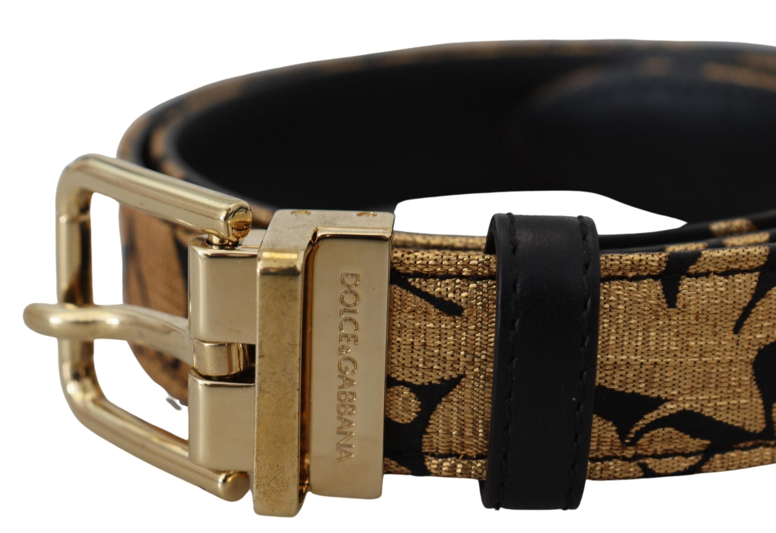 Dolce & Gabbana – Mehrfarbiger Gürtel aus Jacquard-Leder mit Logo-Schnalle