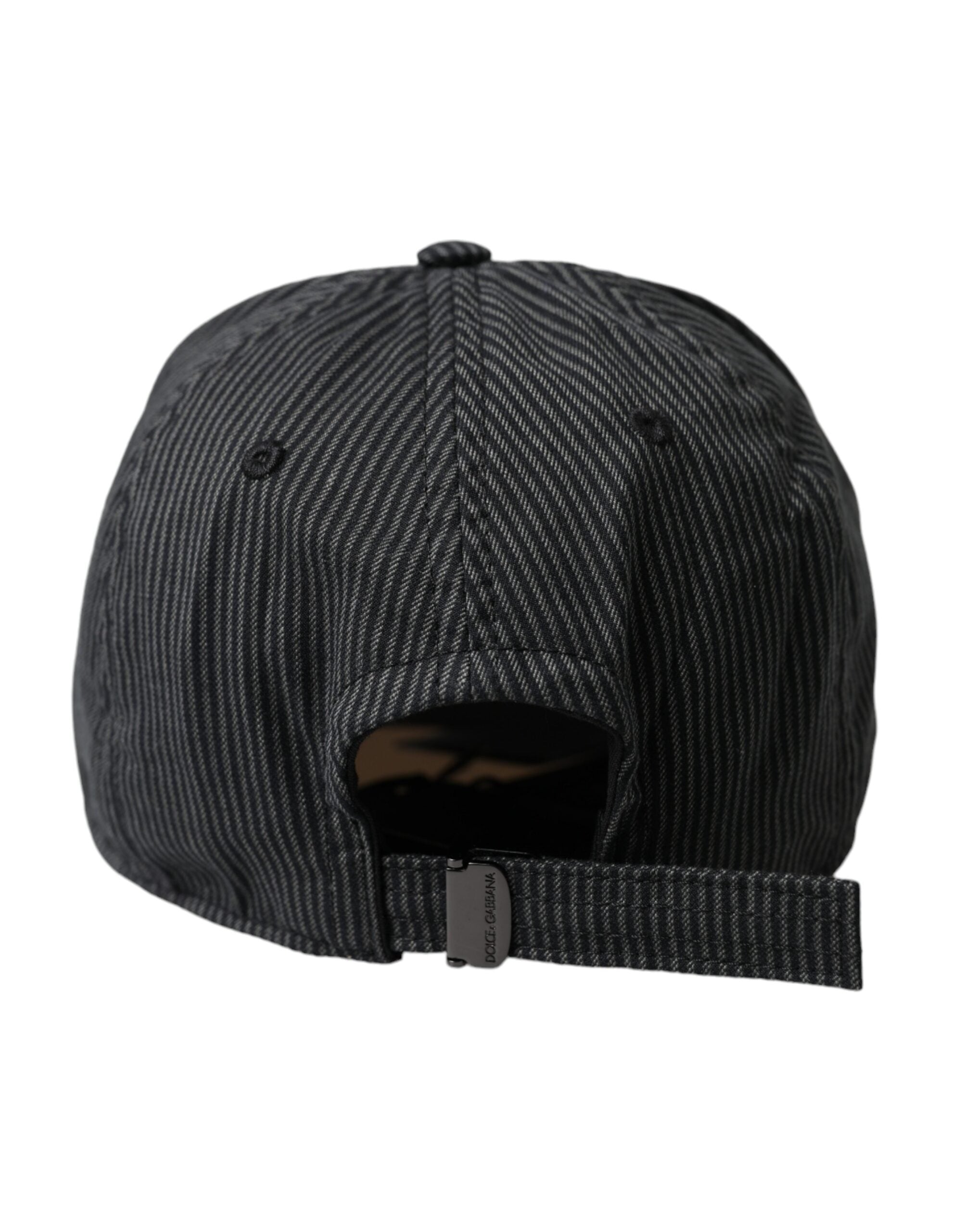 Dolce & Gabbana Șapcă de baseball neagră din bumbac cu ornament pentru bărbați