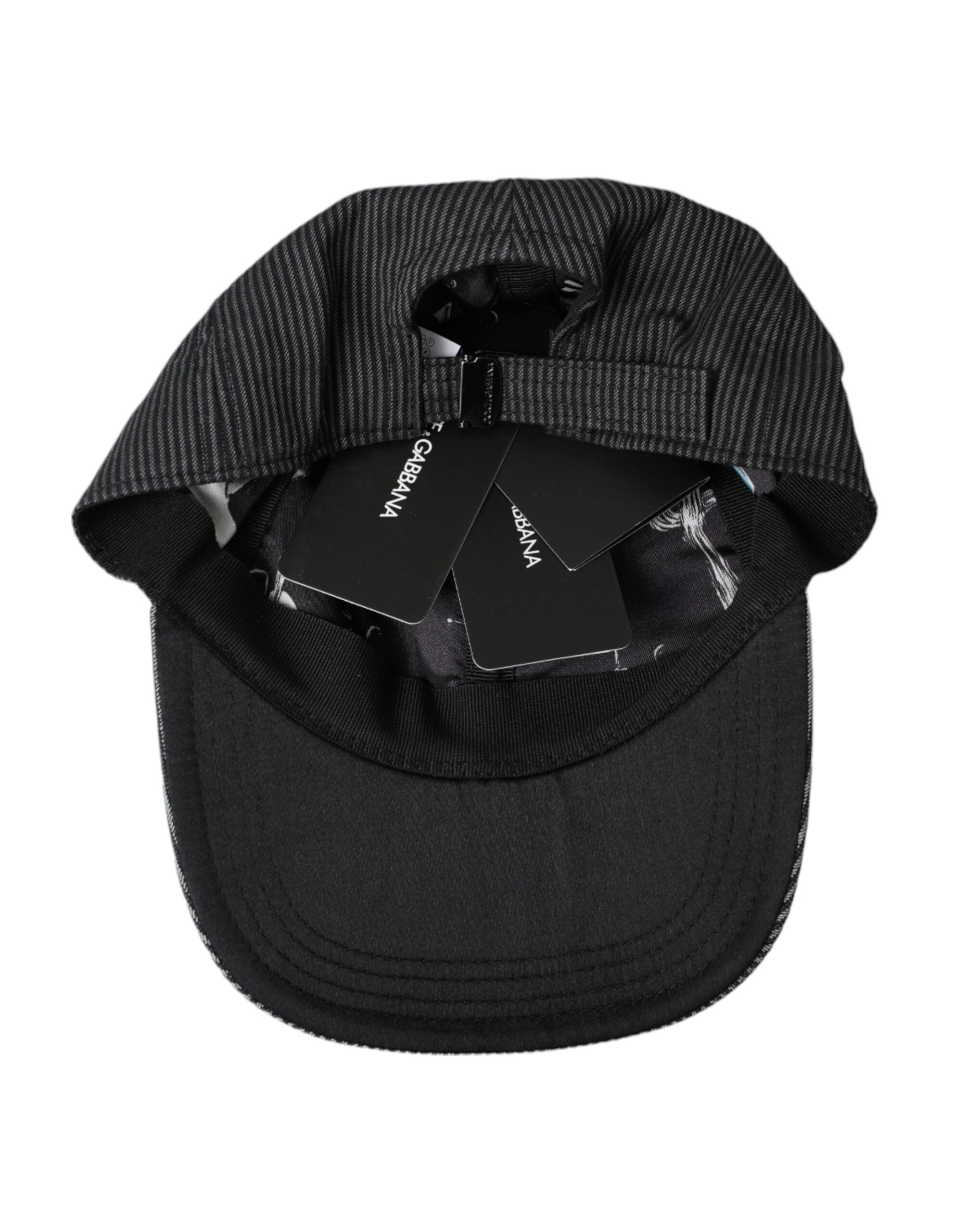 Dolce & Gabbana Șapcă de baseball neagră din bumbac cu ornament pentru bărbați