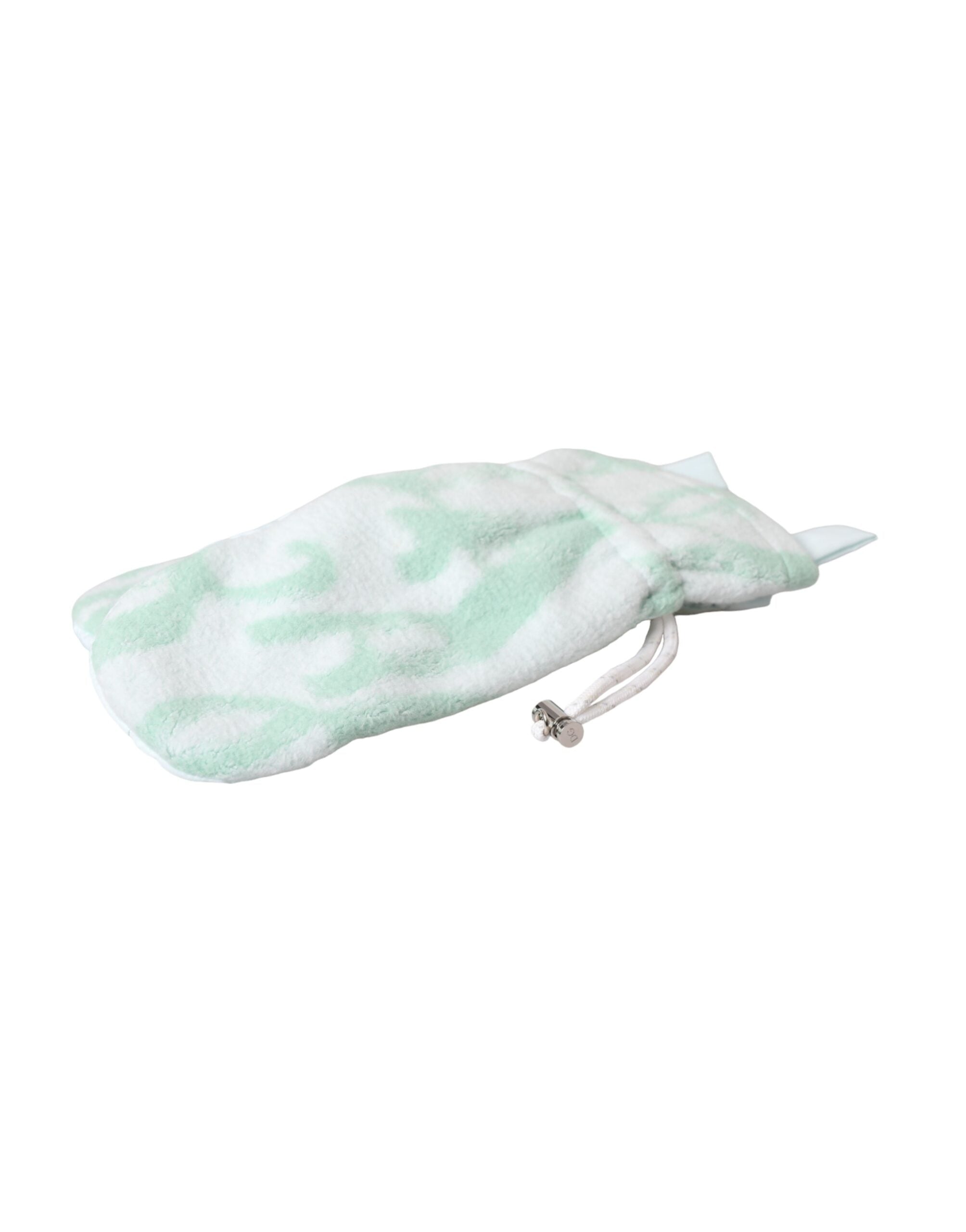 Mănuși Dolce & Gabbana albe din fleece de nailon, lungime încheietură