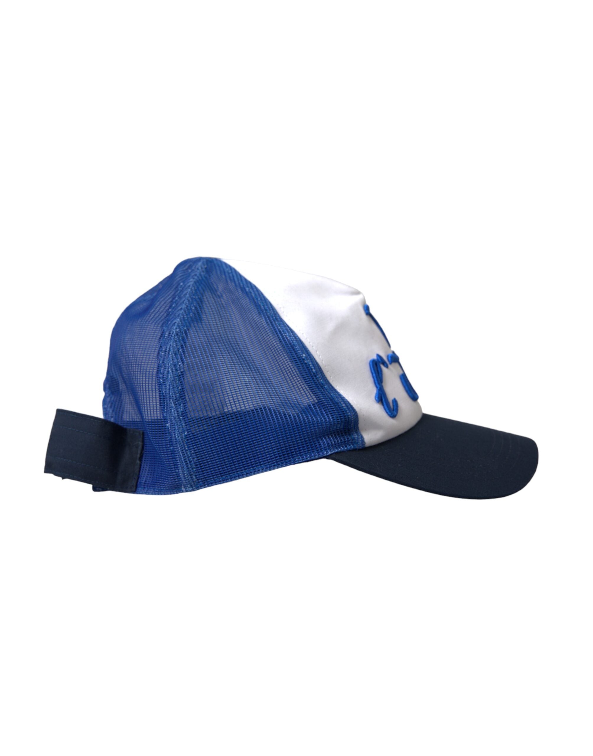 Șapcă de baseball Dolce & Gabbana Italia din plasă albastră, alb-negru