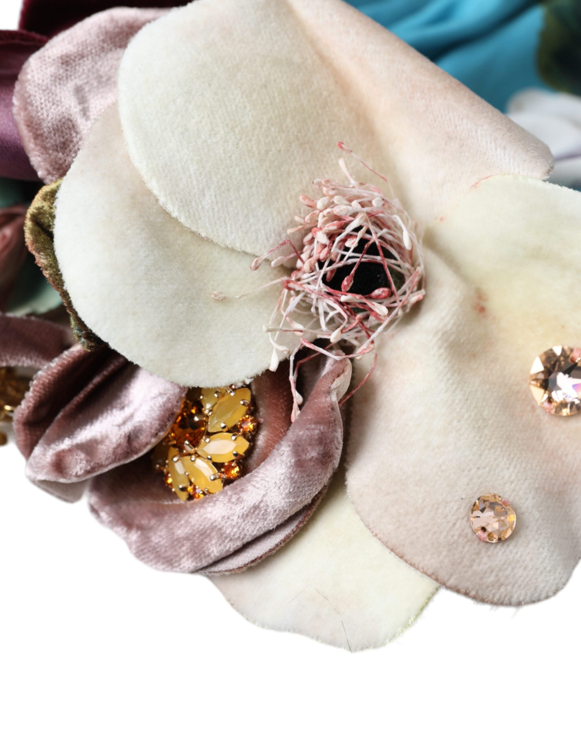 Pălărie Dolce & Gabbana cu turban albastru și motive florale pentru femei