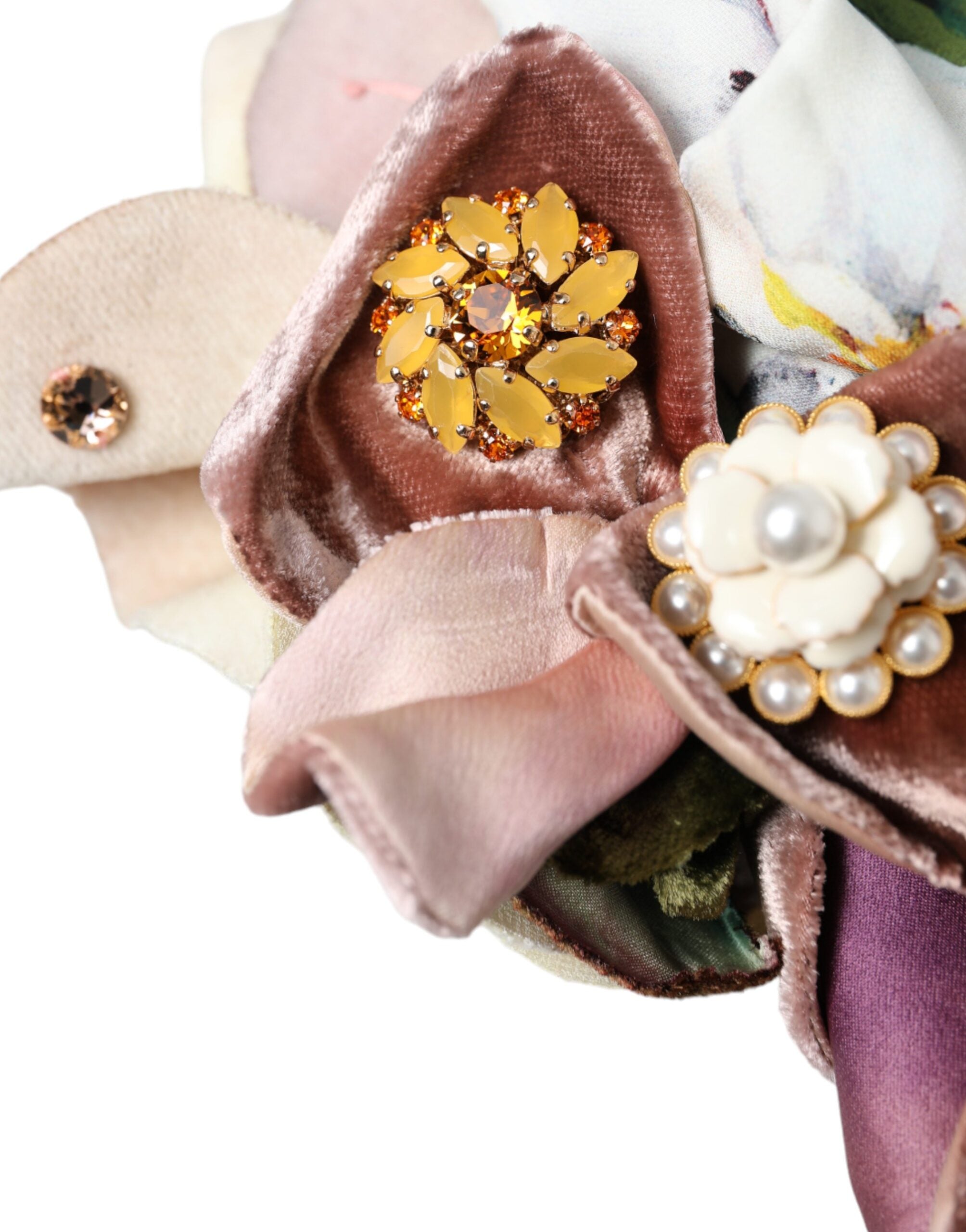 Pălărie Dolce & Gabbana cu turban albastru și motive florale pentru femei