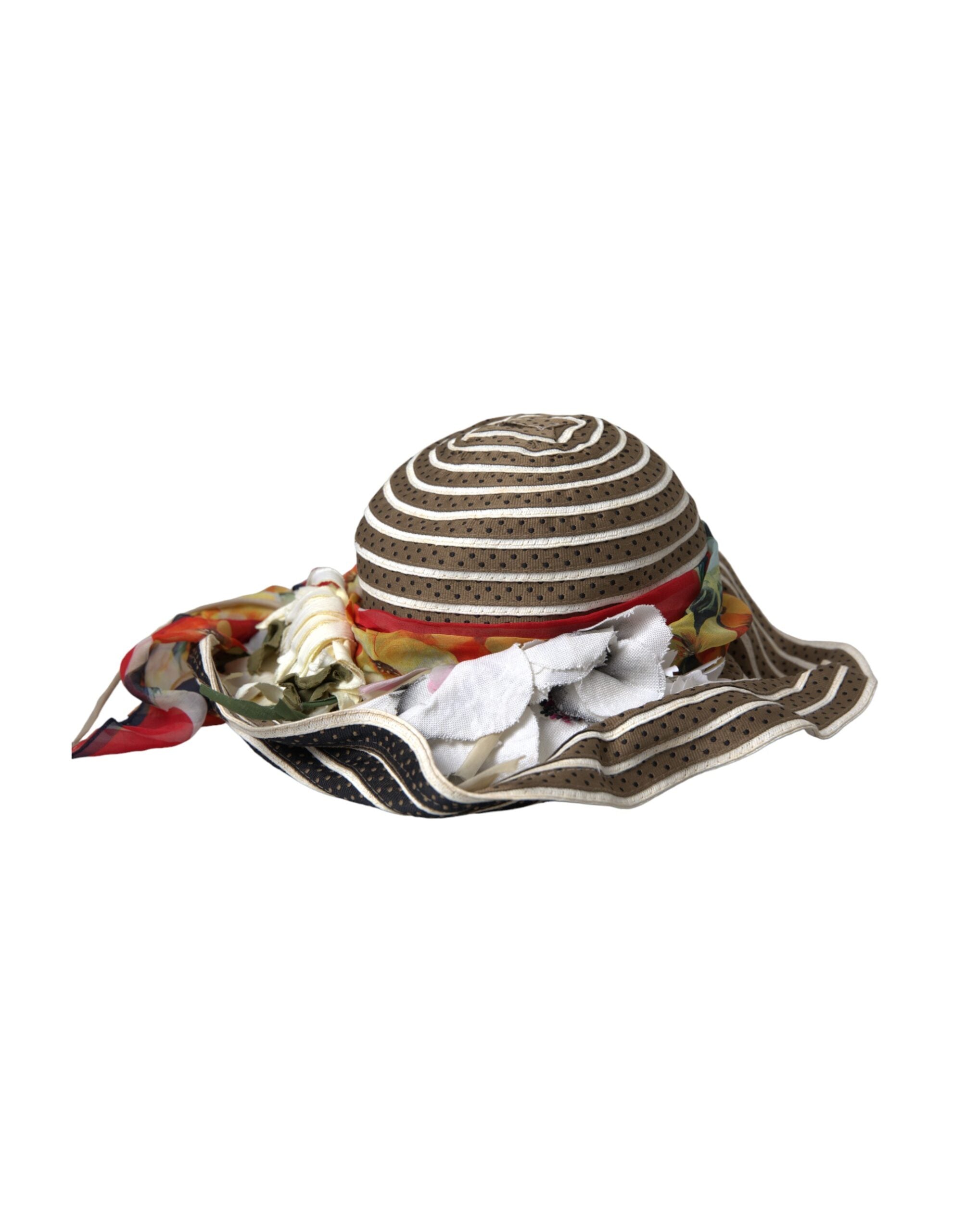Pălărie Dolce & Gabbana cu bor larg și model Fantasy multicolor