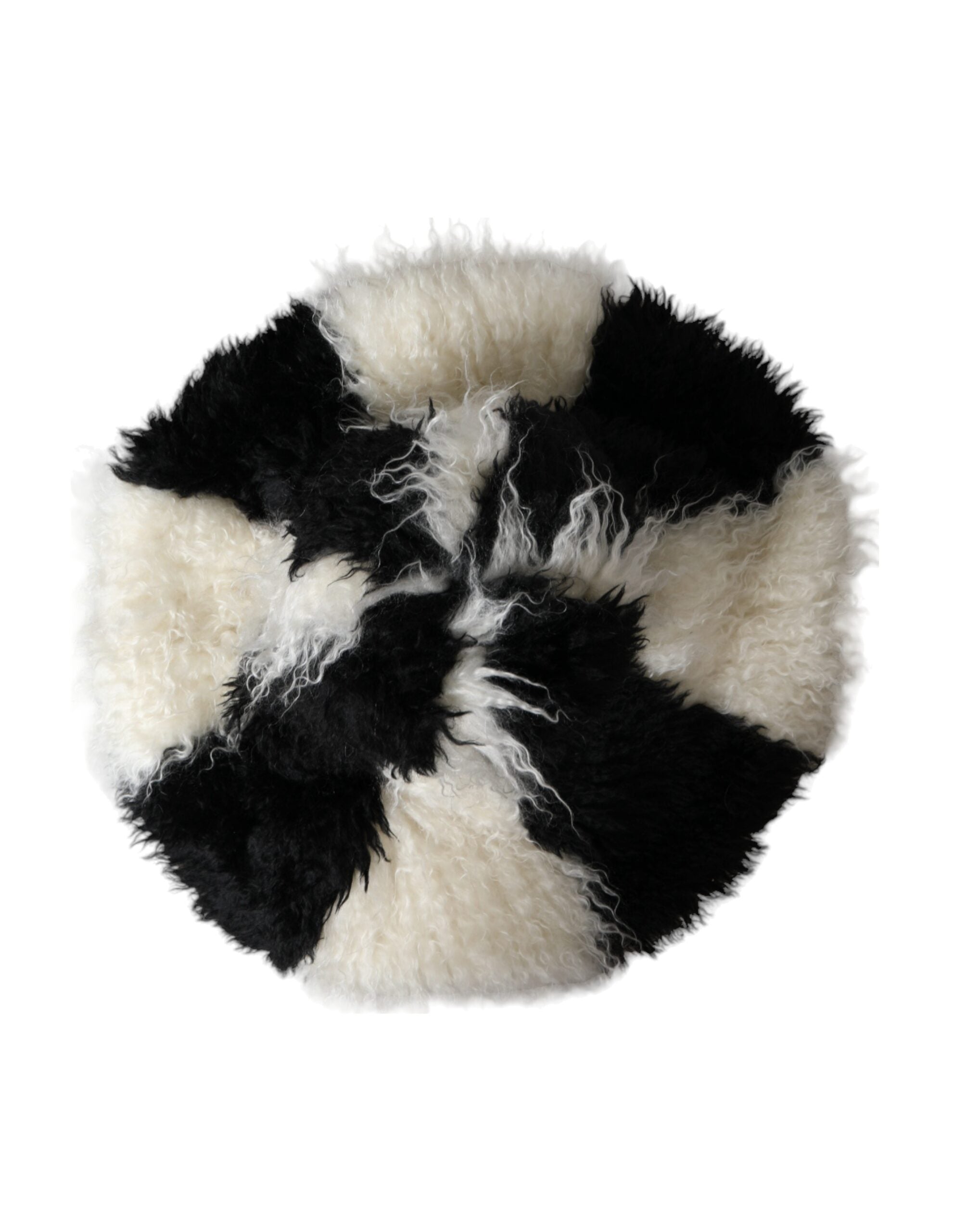 Pălărie Dolce & Gabbana cu dungi albe și blană de mohair