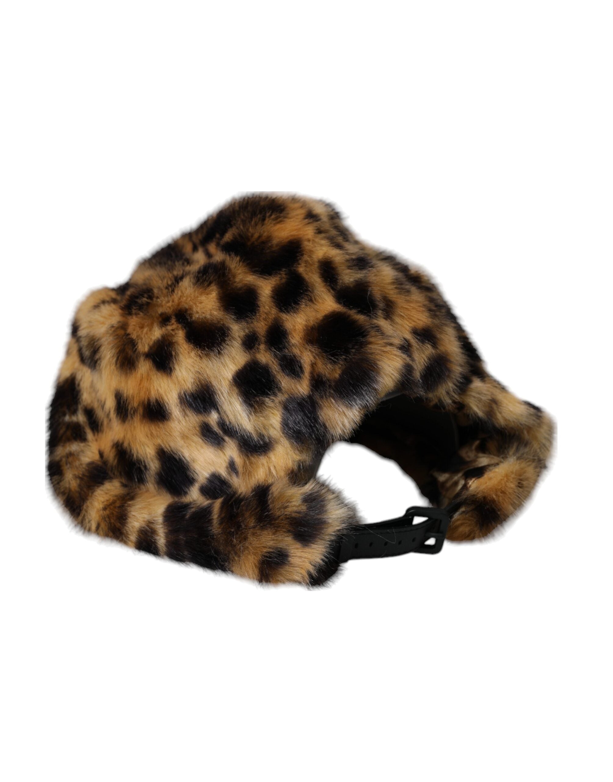 Pălărie Dolce & Gabbana cu blană de leopard maro pentru femei