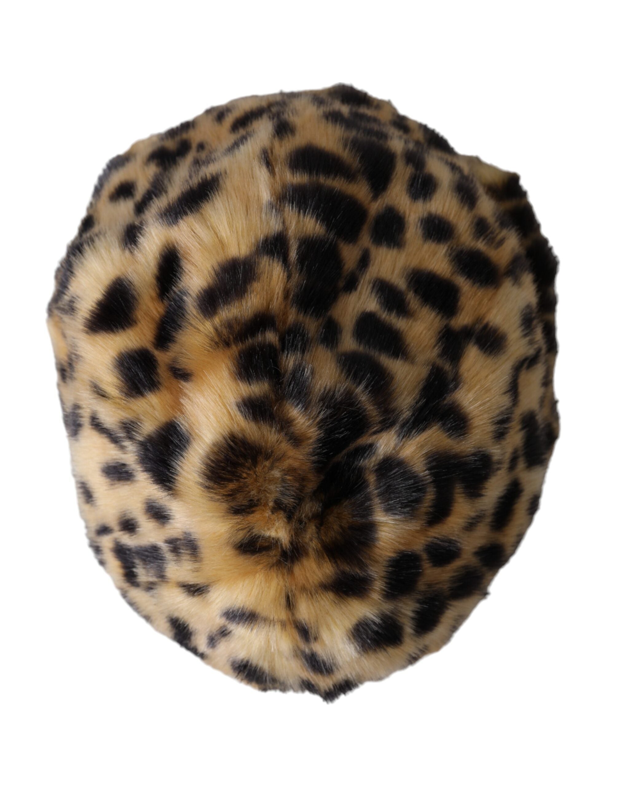 Pălărie Dolce & Gabbana cu blană de leopard maro pentru femei