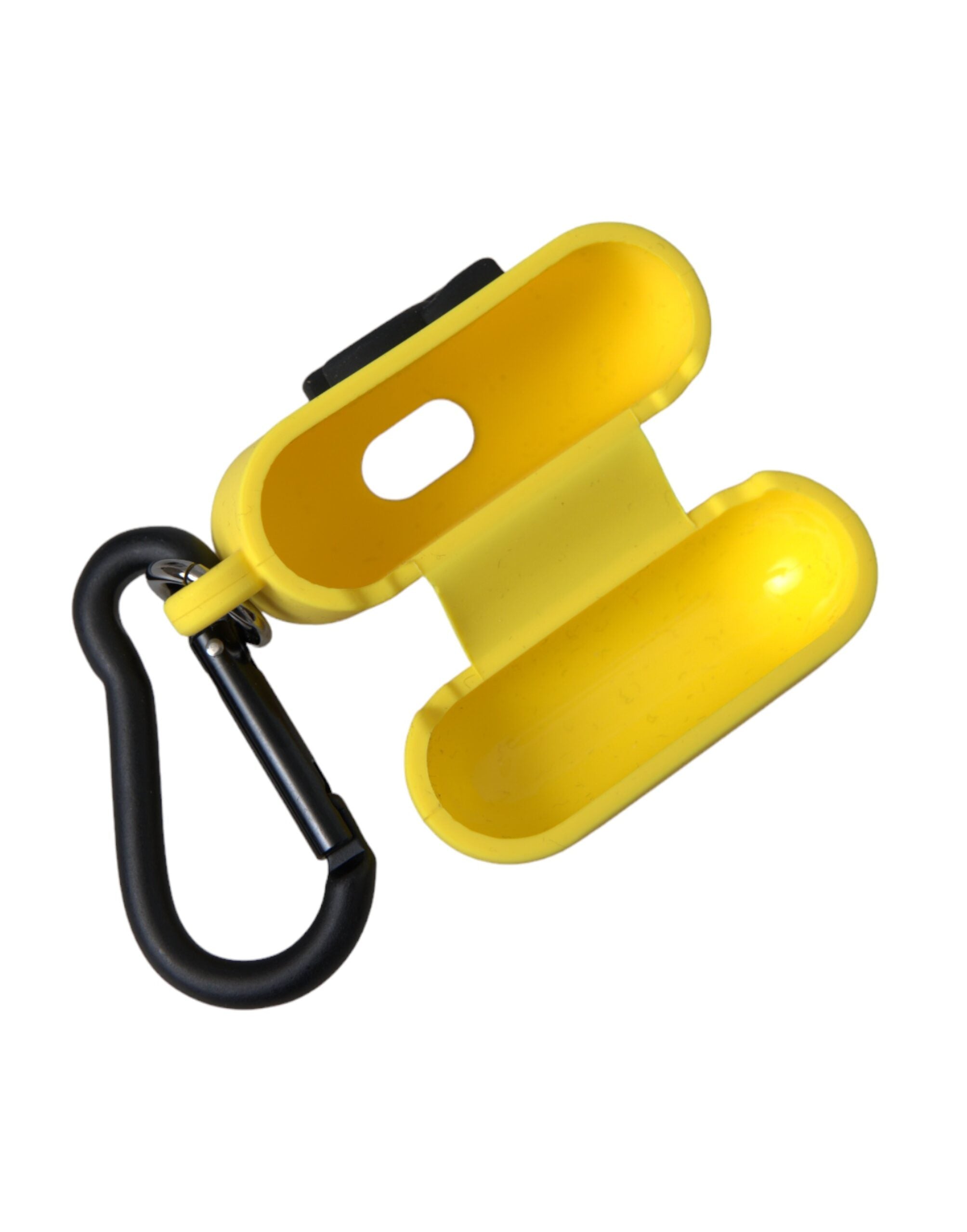 Carcasă Dolce & Gabbana din silicon galben cu logo în relief pentru Airpods