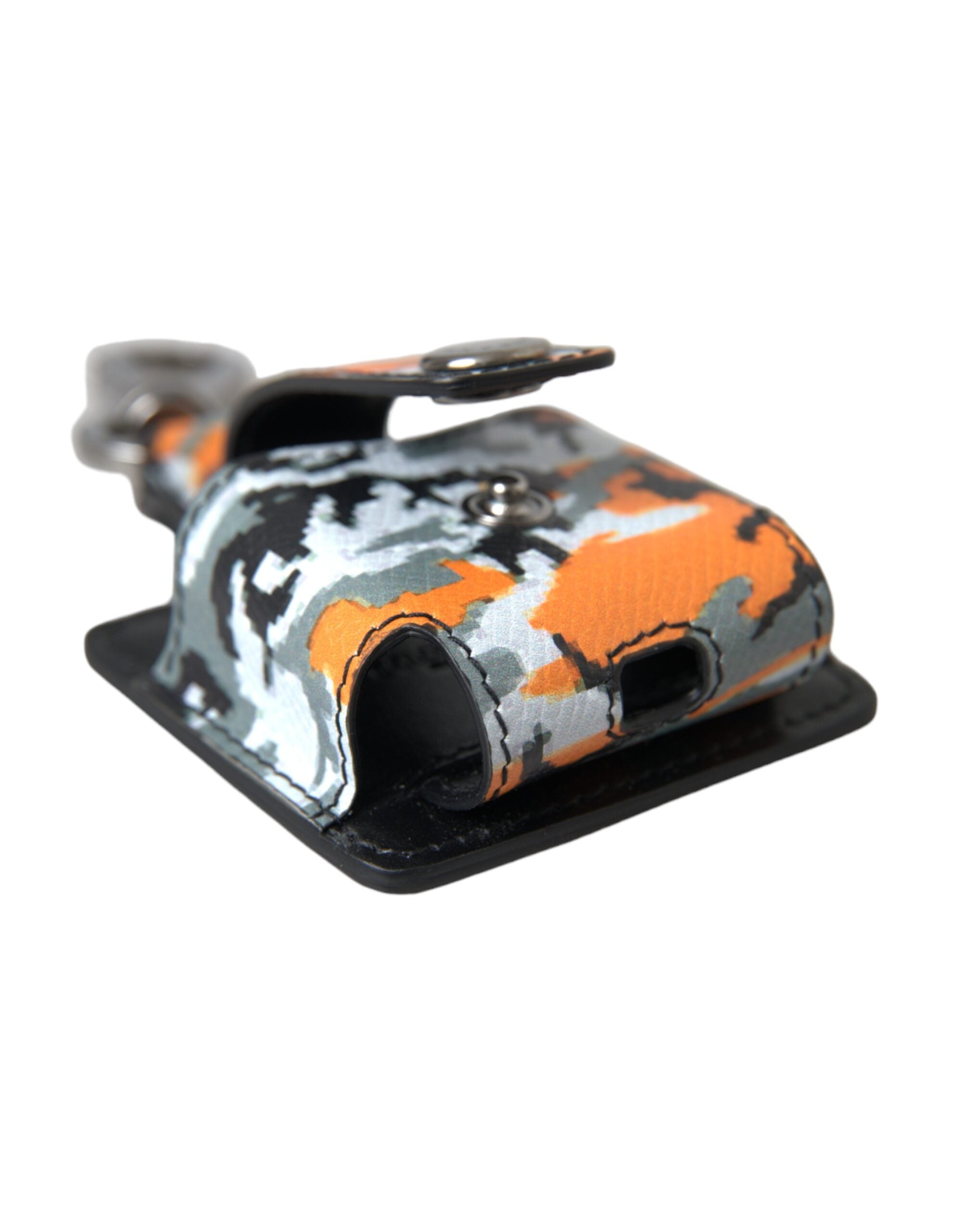 Husă Dolce & Gabbana pentru Airpods din piele cu imprimeu de camuflaj multicolor