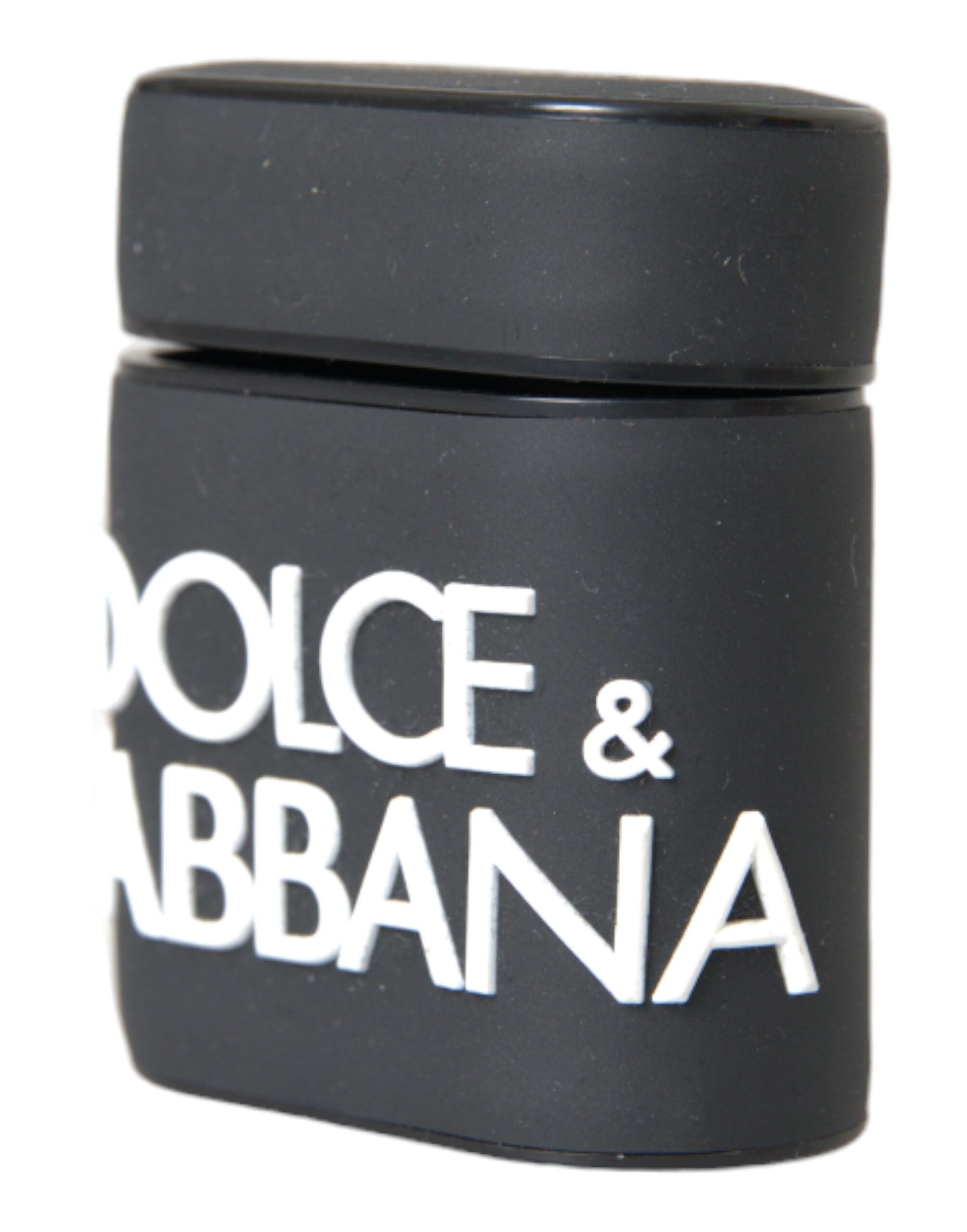 Carcasă Dolce & Gabbana pentru Airpods din silicon negru și alb cu logo în relief