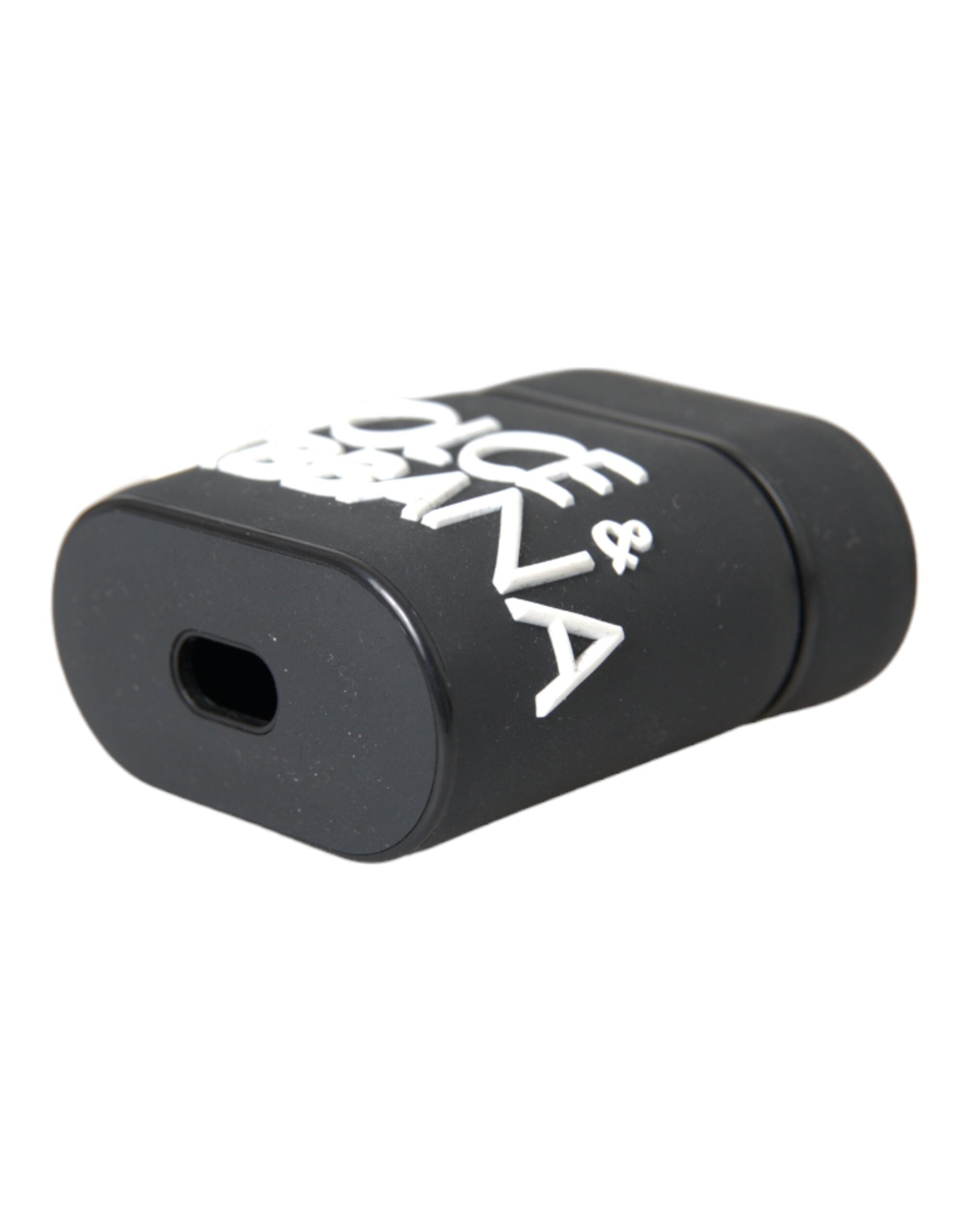 Carcasă Dolce & Gabbana pentru Airpods din silicon negru și alb cu logo în relief