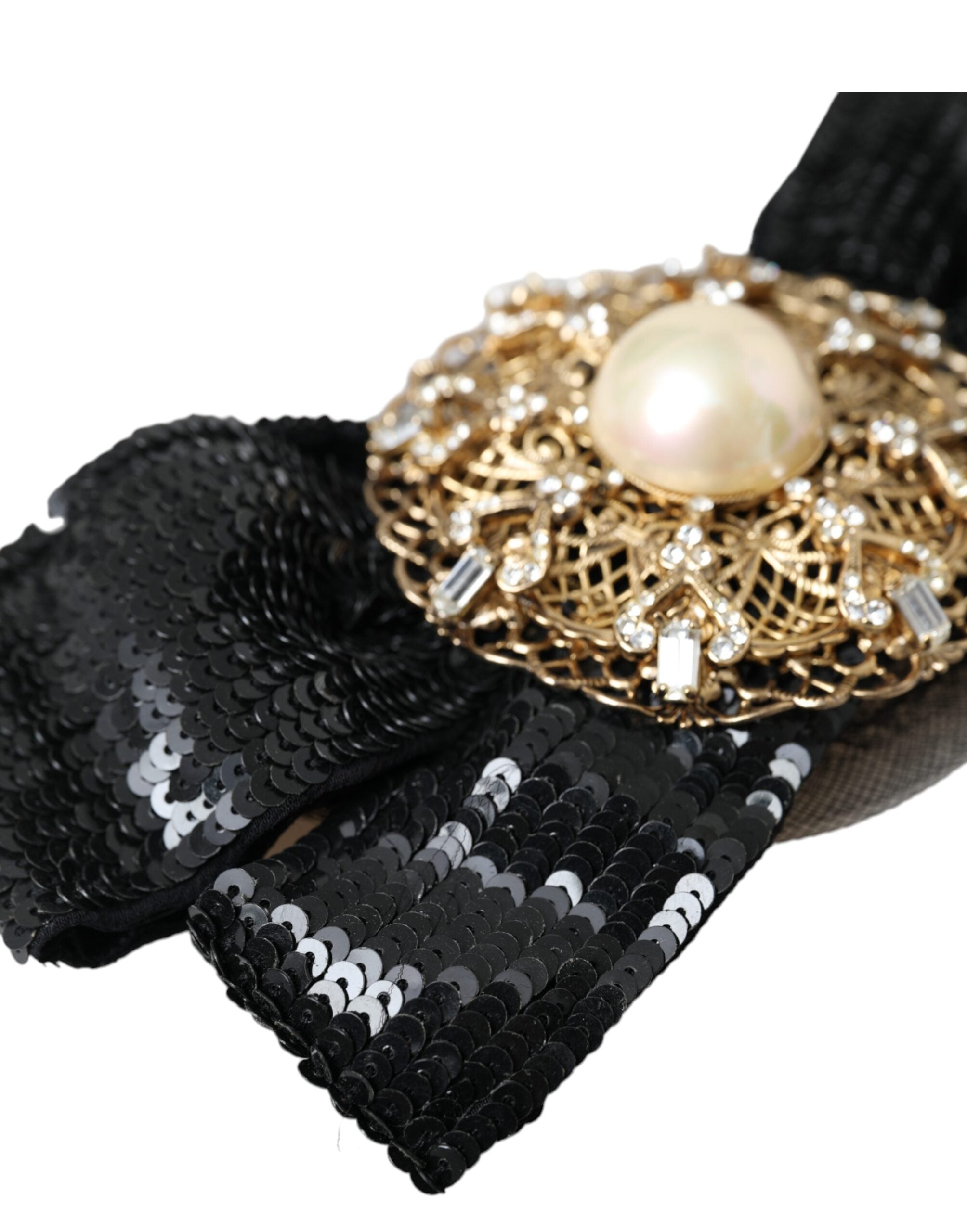 Dolce & Gabbana – Handgemachte Haarnadel mit schwarzer Paillettenperle