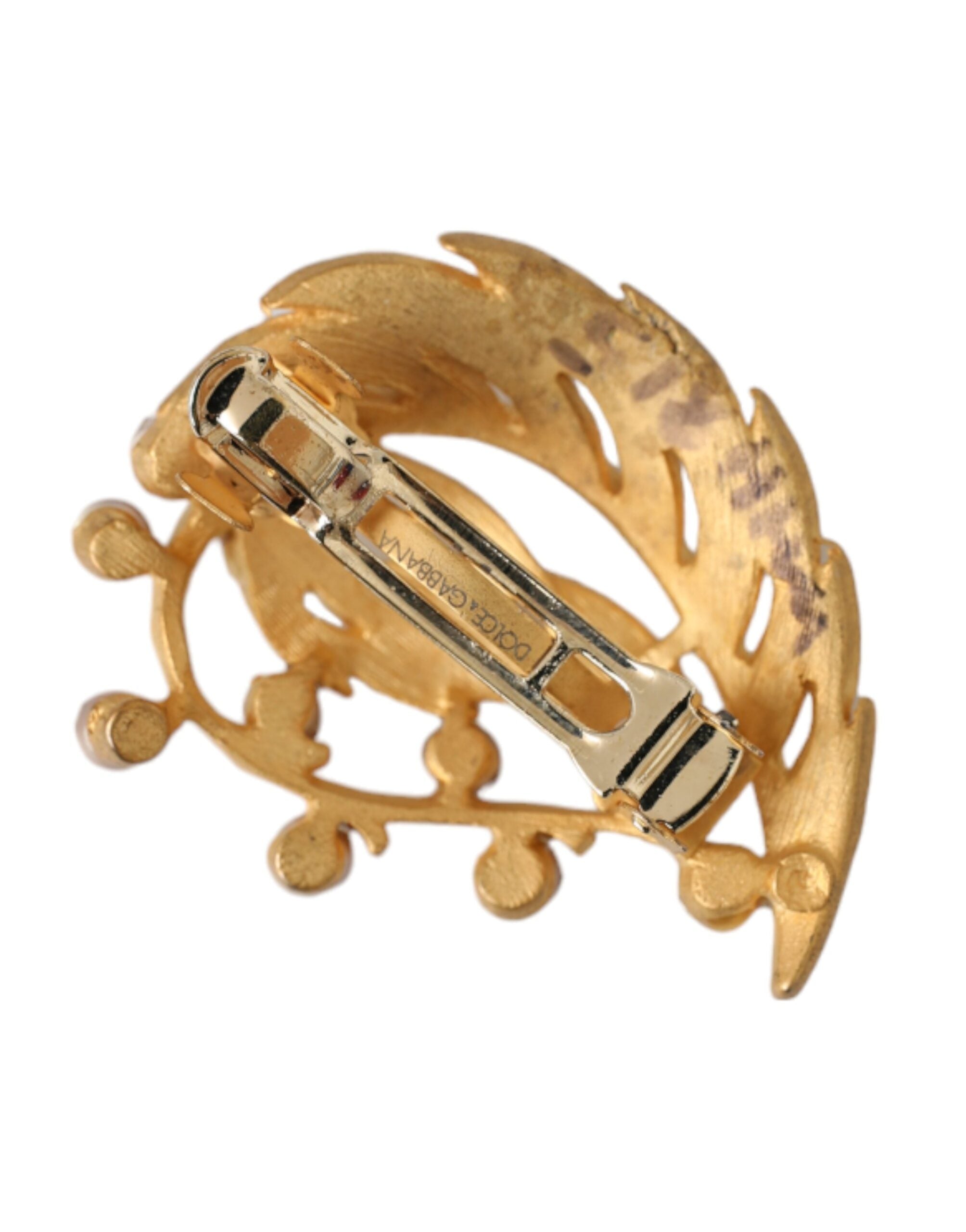 Dolce & Gabbana – Haarnadel mit Blattverzierung aus goldfarbenem Messing