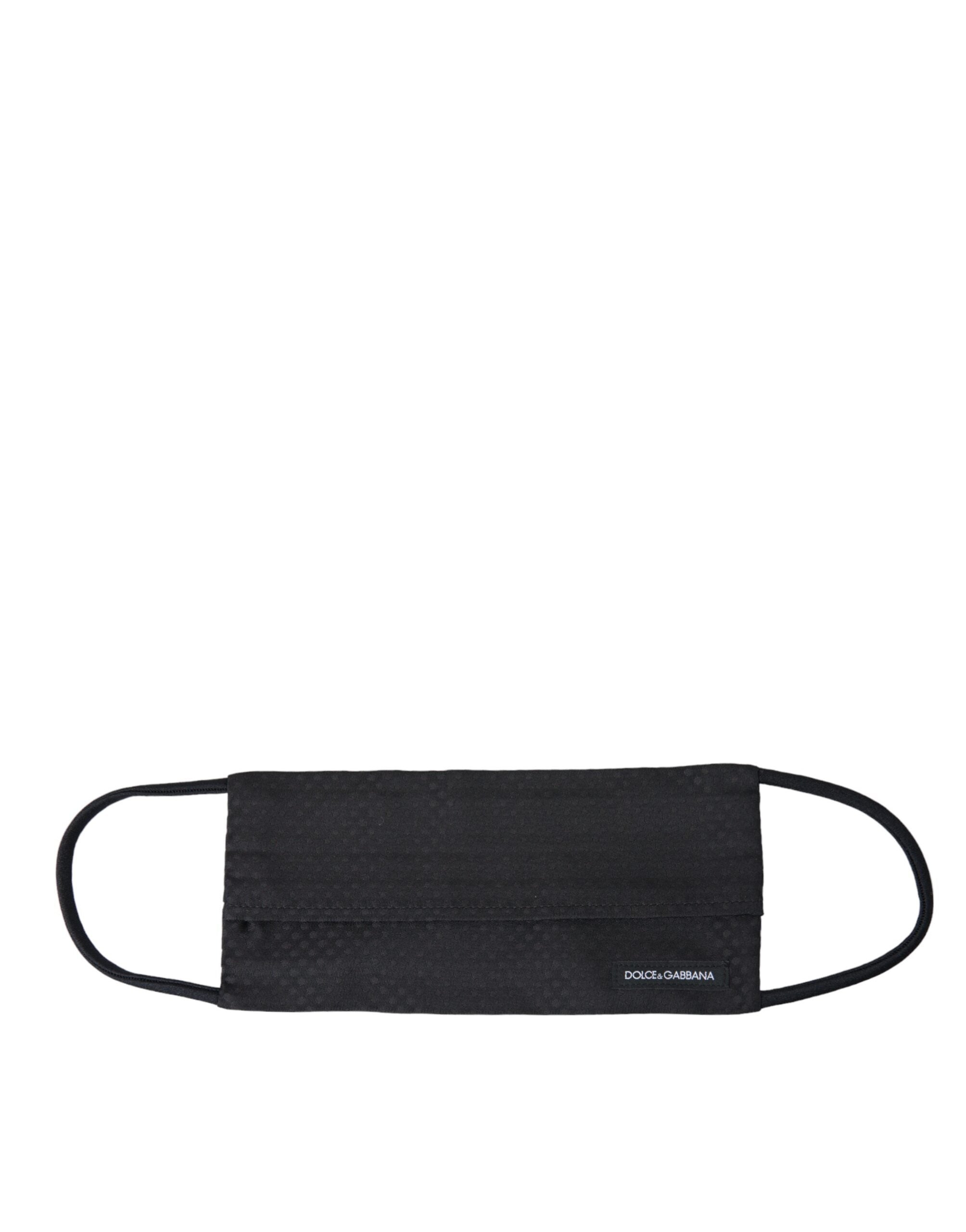 Dolce & Gabbana – Schwarze Gesichtsmaske aus 100 % Seide mit verstellbarem Bindeband