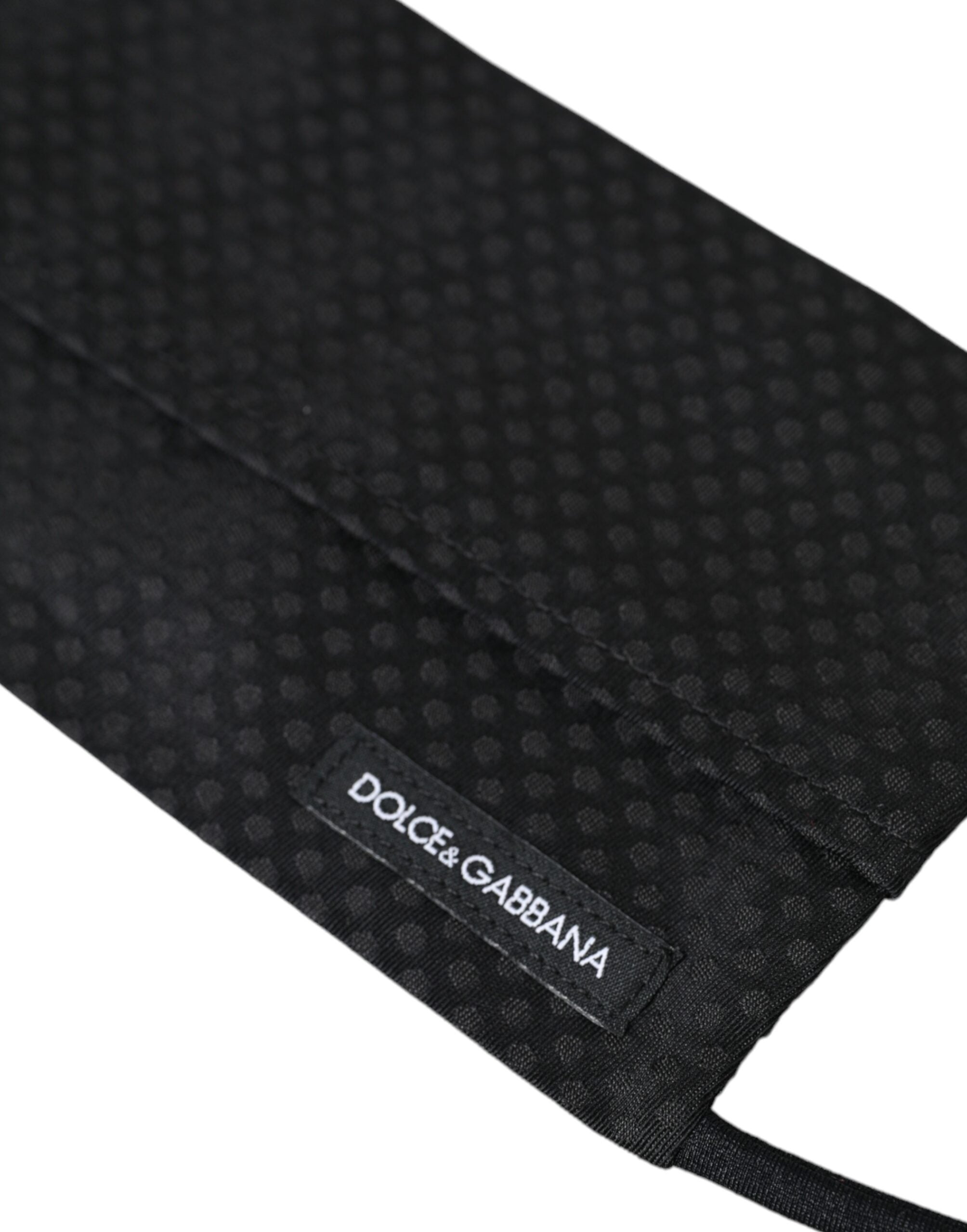 Dolce & Gabbana – Schwarze Gesichtsmaske aus 100 % Seide mit verstellbarem Bindeband