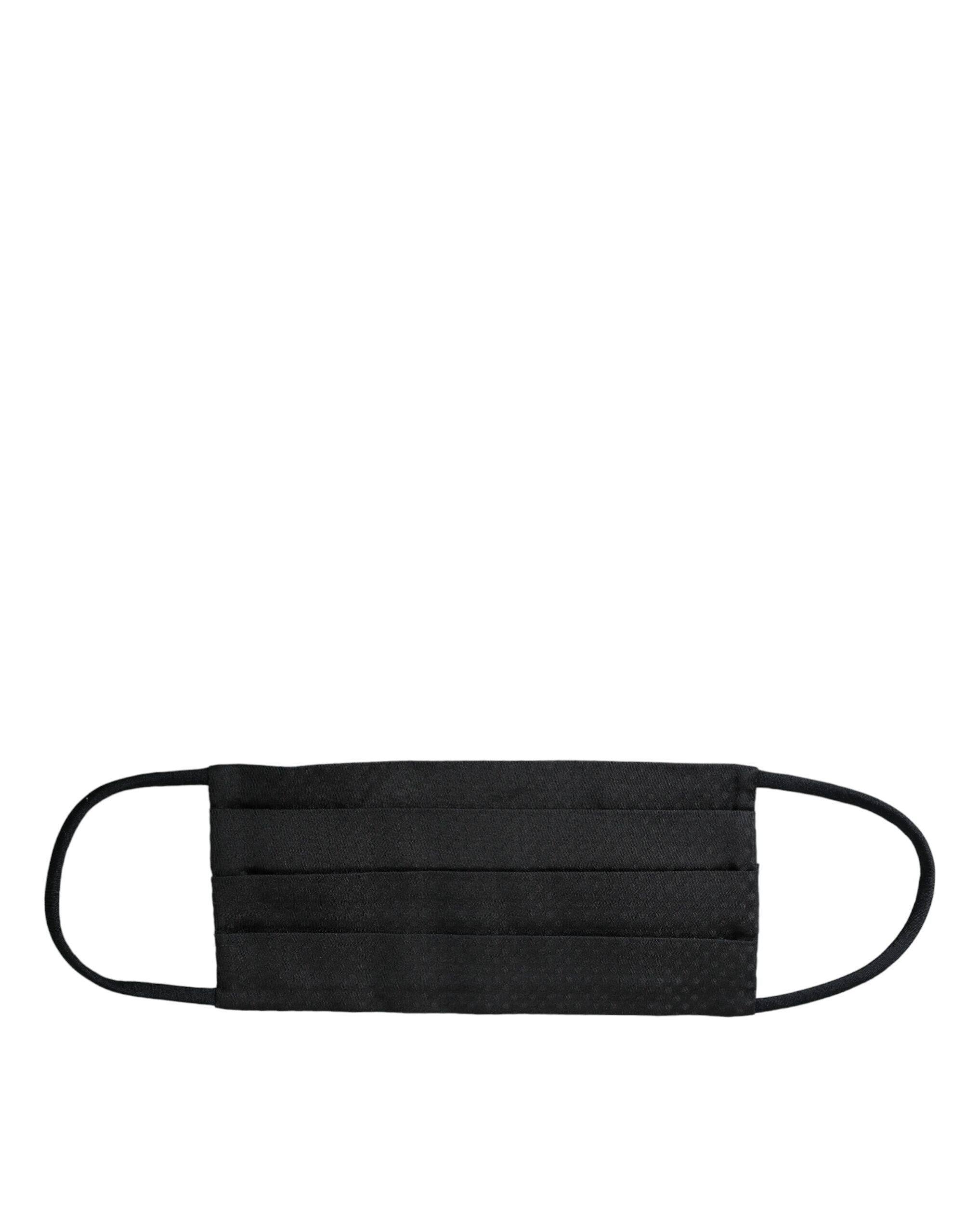 Dolce & Gabbana – Schwarze Gesichtsmaske aus 100 % Seide mit verstellbarem Bindeband