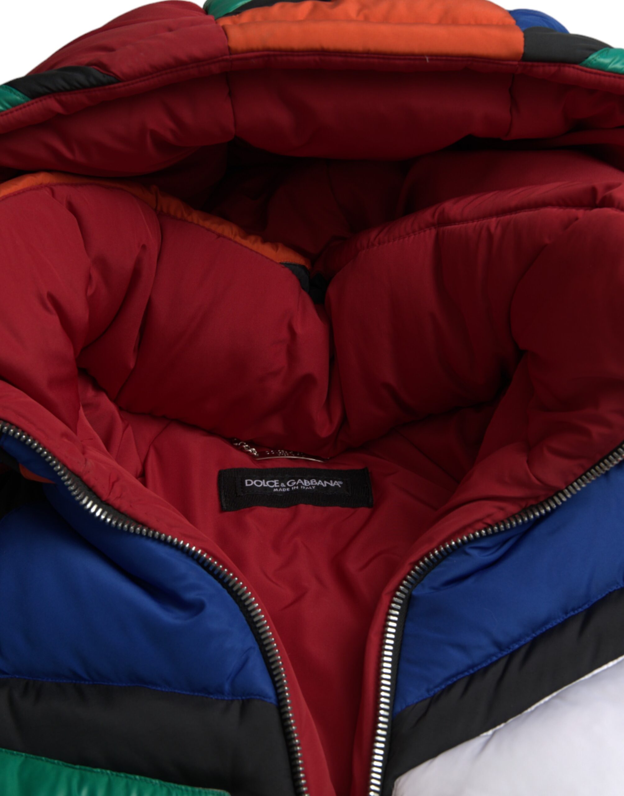 Dolce & Gabbana – Mehrfarbige Steppjacke mit Kapuze