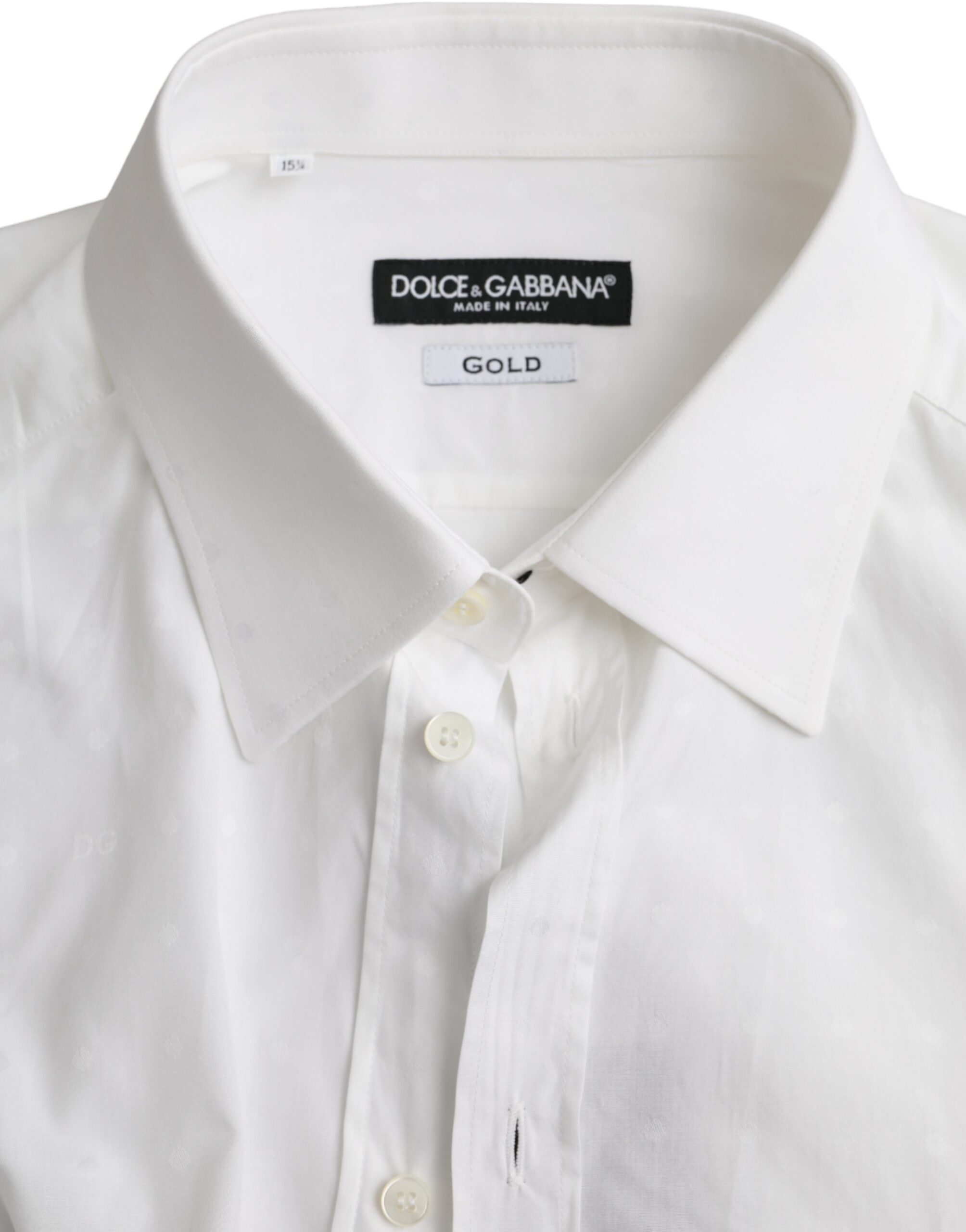 Dolce & Gabbana Weißes Logo-Baumwollhemd für Herren in GOLD