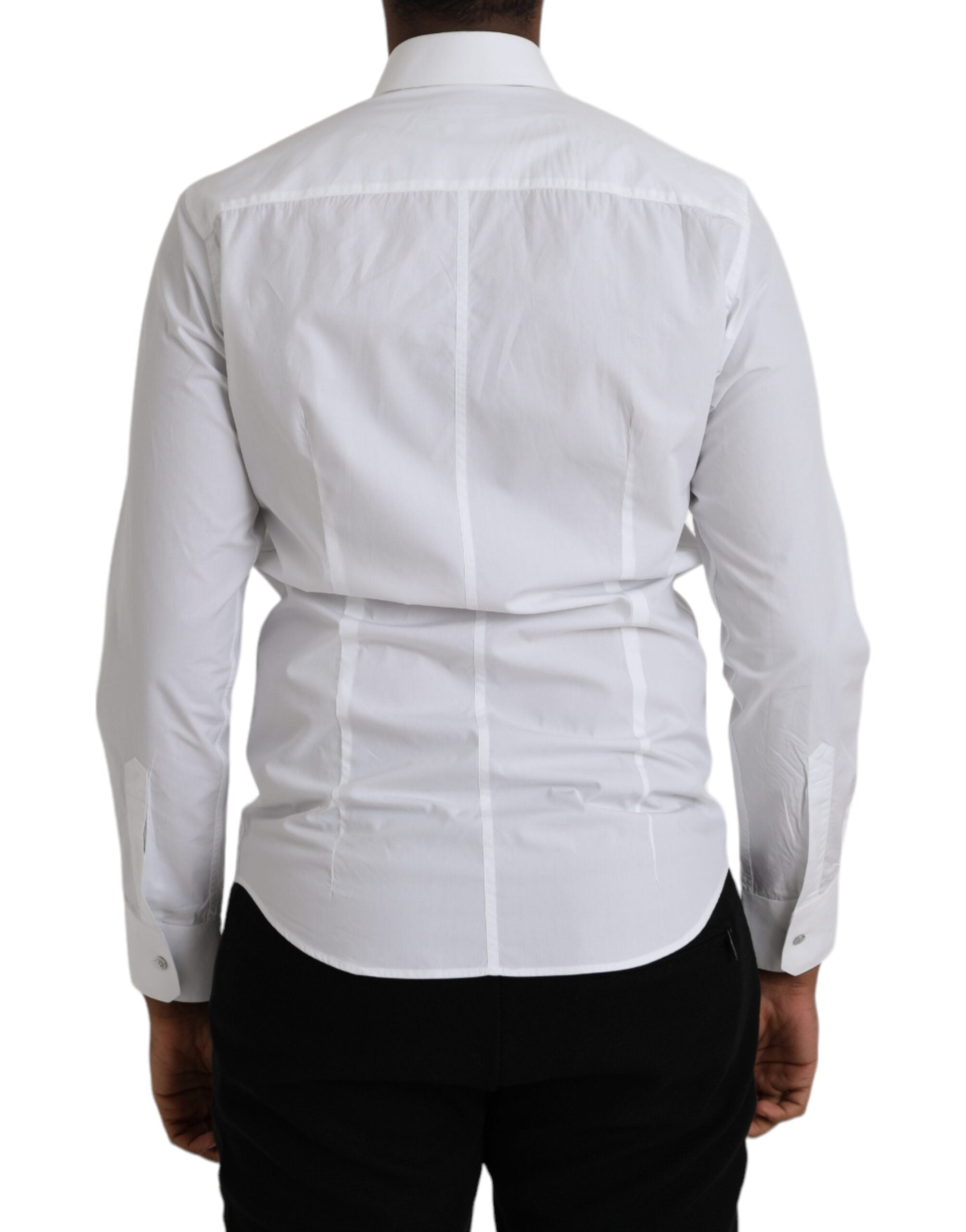 Dolce & Gabbana Weißes Langarmkleid aus Baumwolle MARTINI Shirt