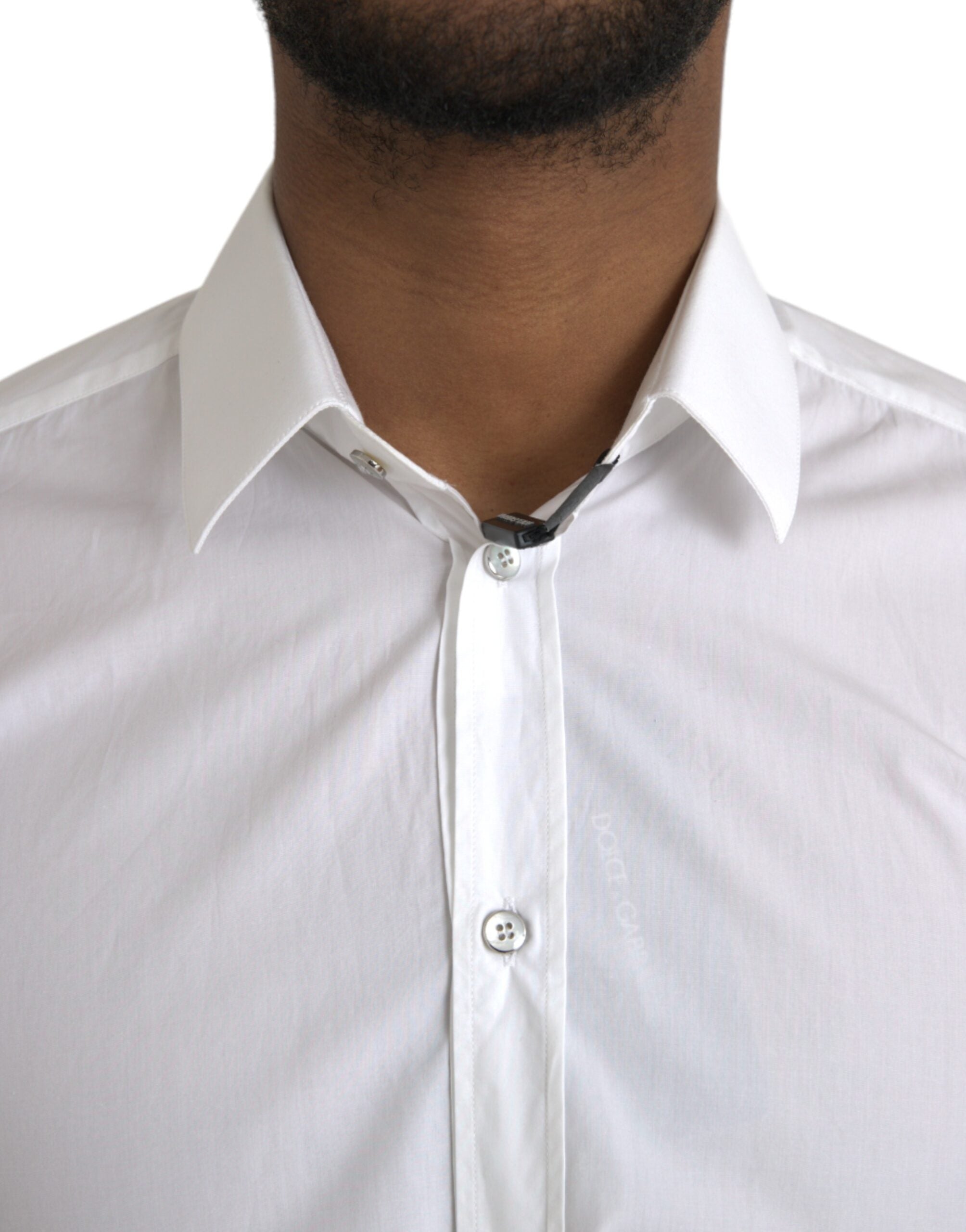 Dolce & Gabbana Weißes Langarmkleid aus Baumwolle MARTINI Shirt