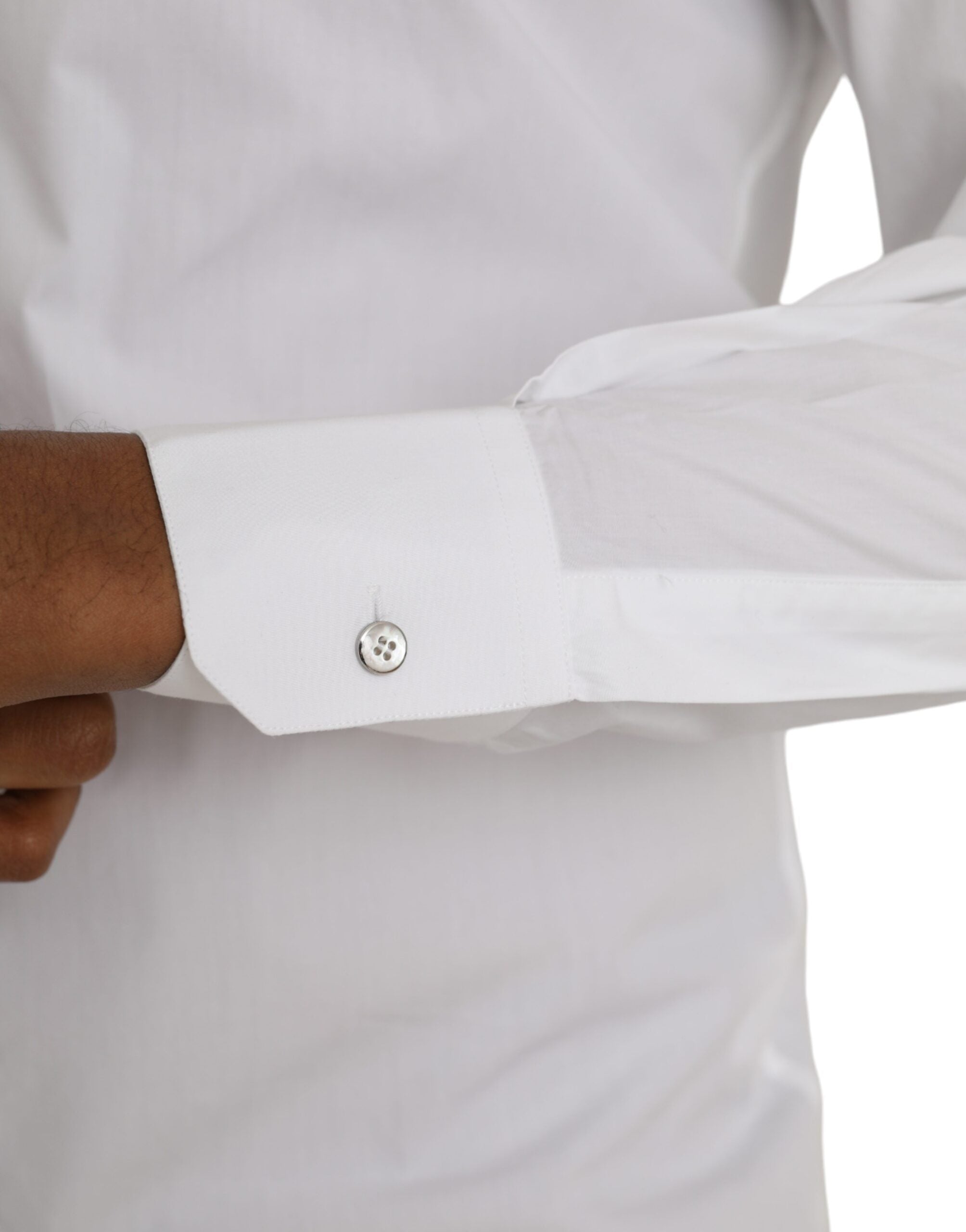 Dolce & Gabbana Weißes Langarmkleid aus Baumwolle MARTINI Shirt