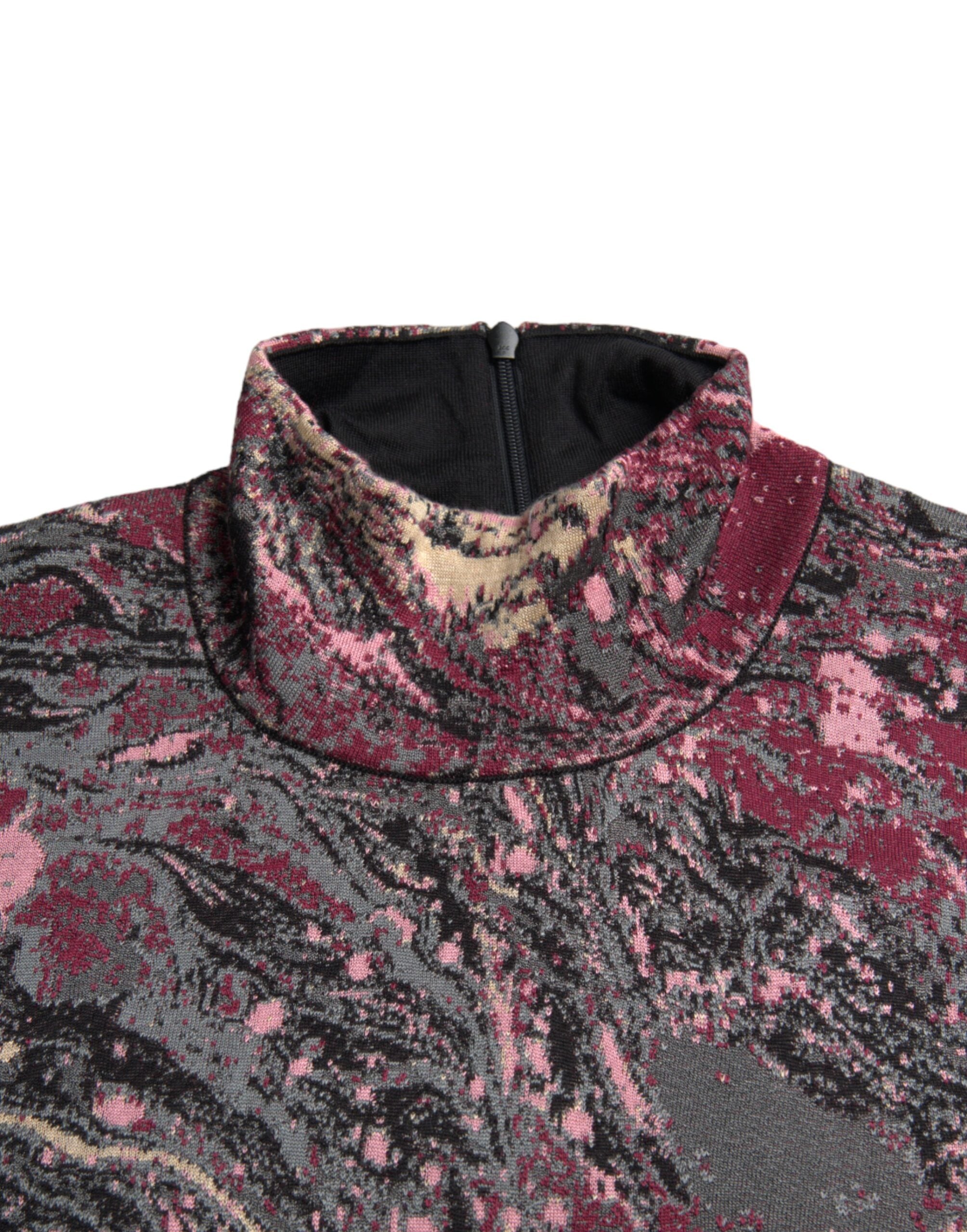 Dolce & Gabbana Herrenpullover mit Rollkragen und mehrfarbiger Grafik