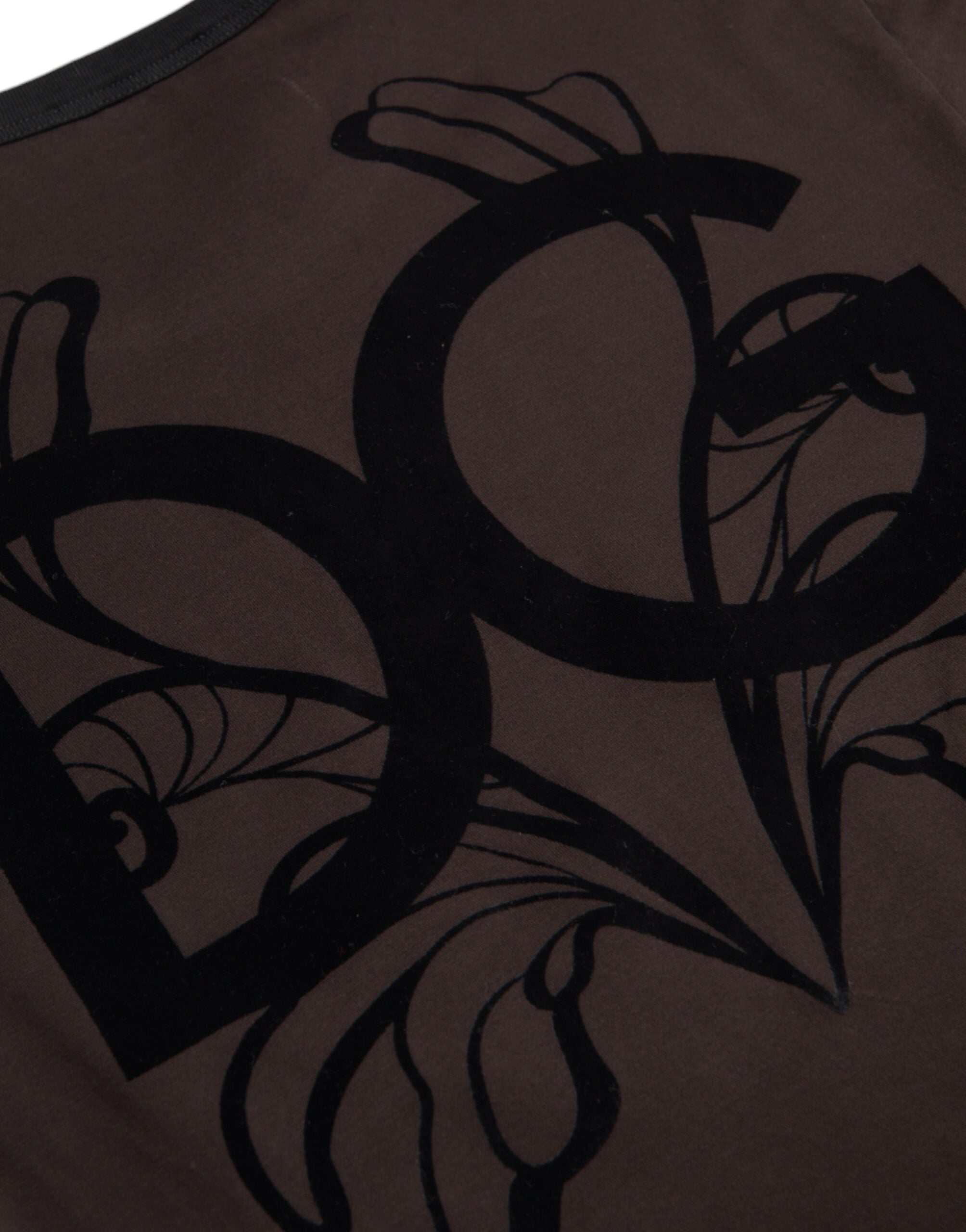 Dolce & Gabbana Brauner Pullover mit Rundhalsausschnitt und DG-Logo