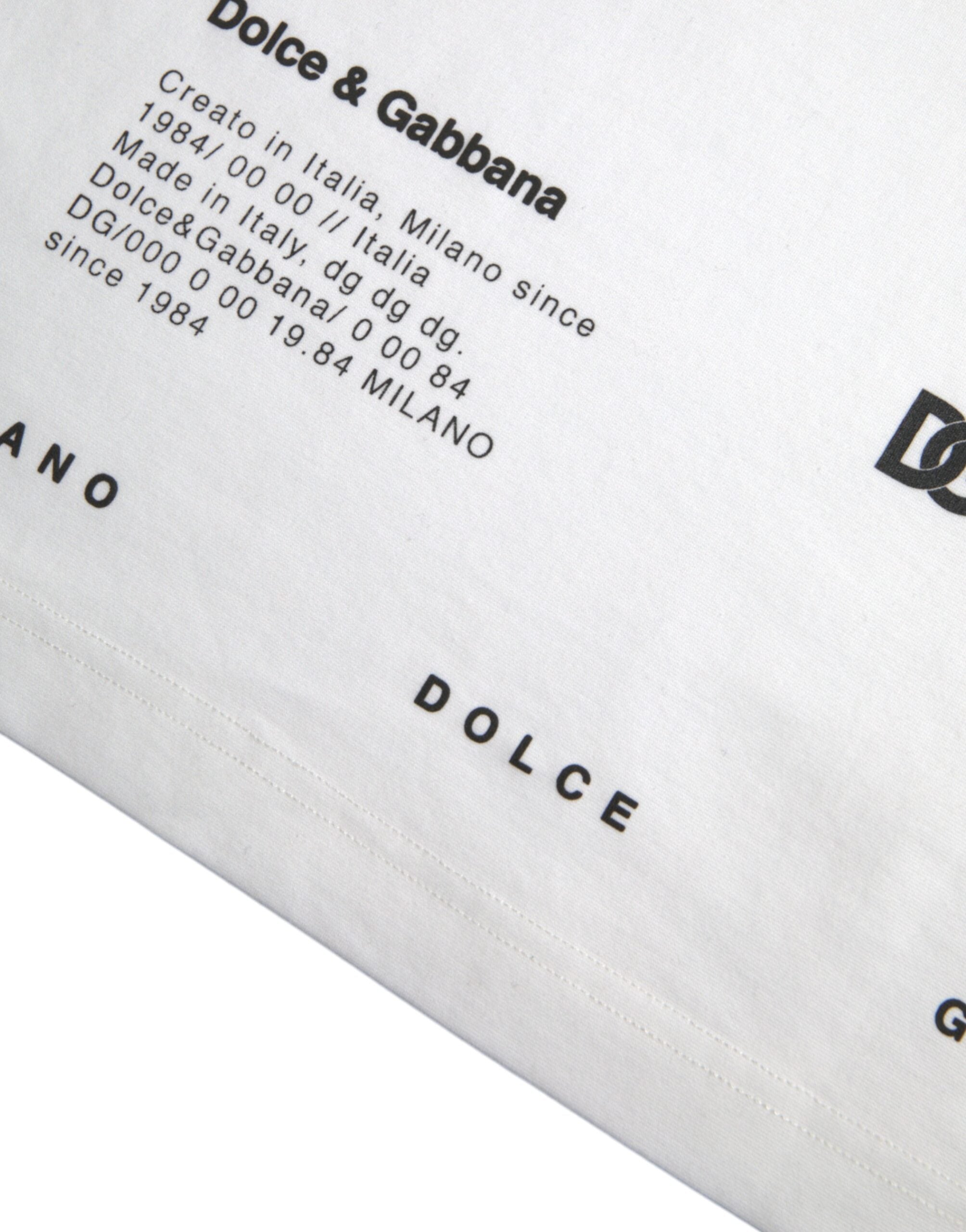 Dolce & Gabbana – Weißes Herren-T-Shirt aus Baumwolle mit rotem Lippen-Print