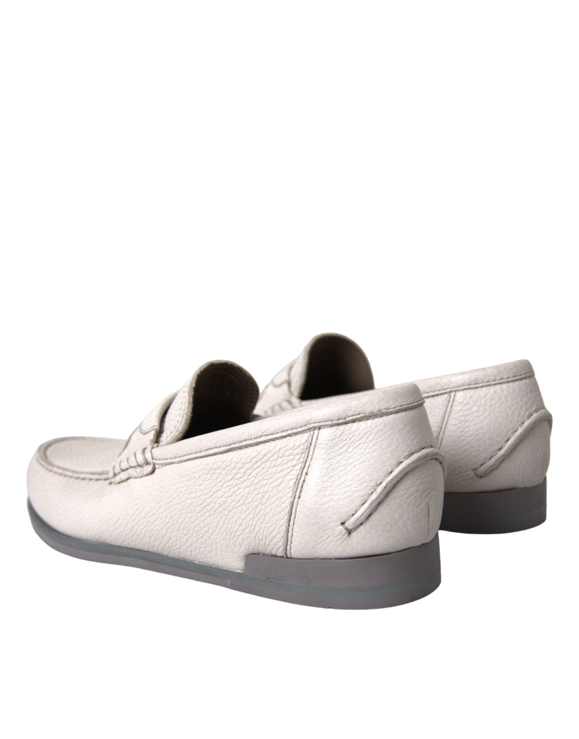 Dolce & Gabbana Slipper aus weißem und grauem Leder