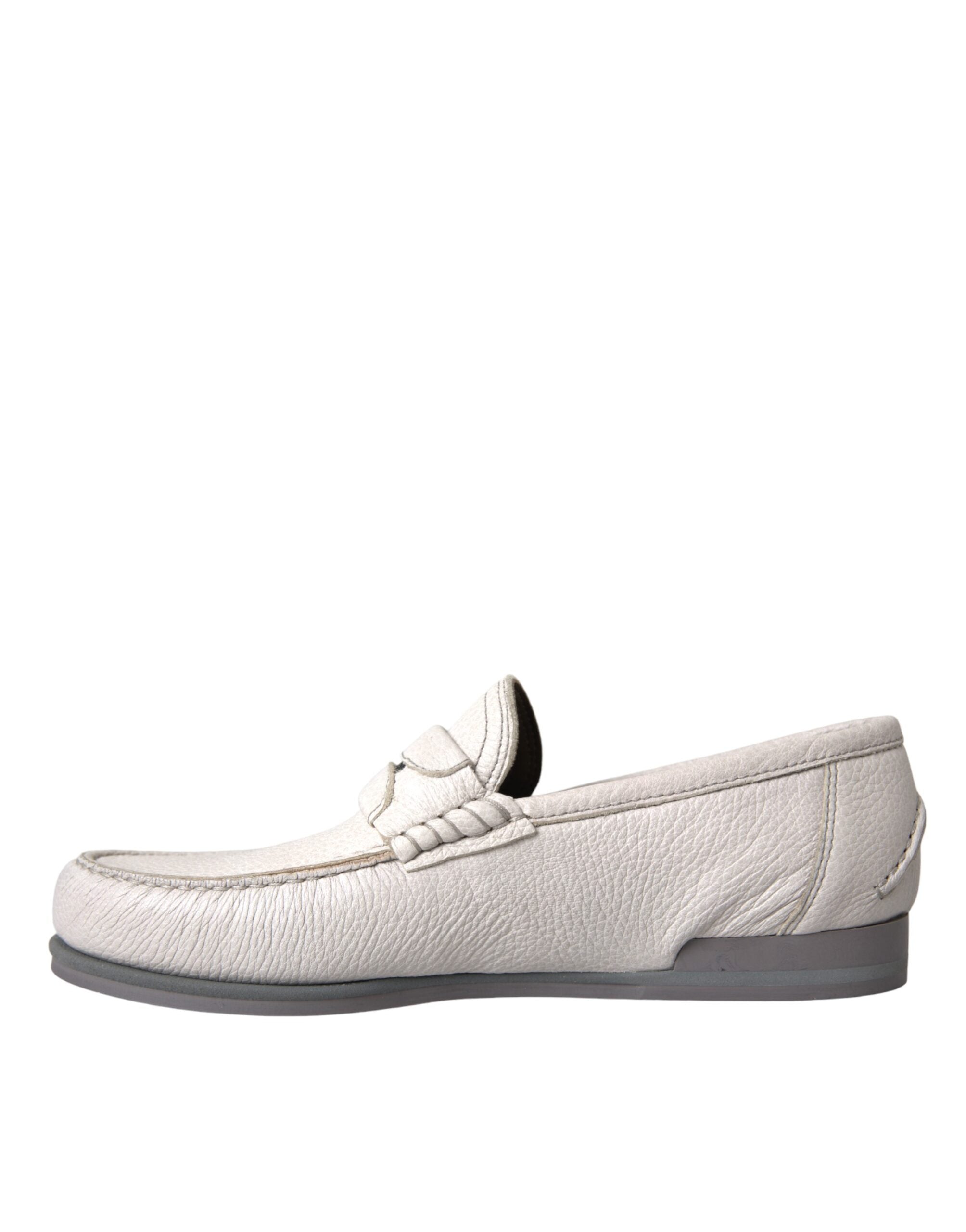 Dolce & Gabbana Slipper aus weißem und grauem Leder