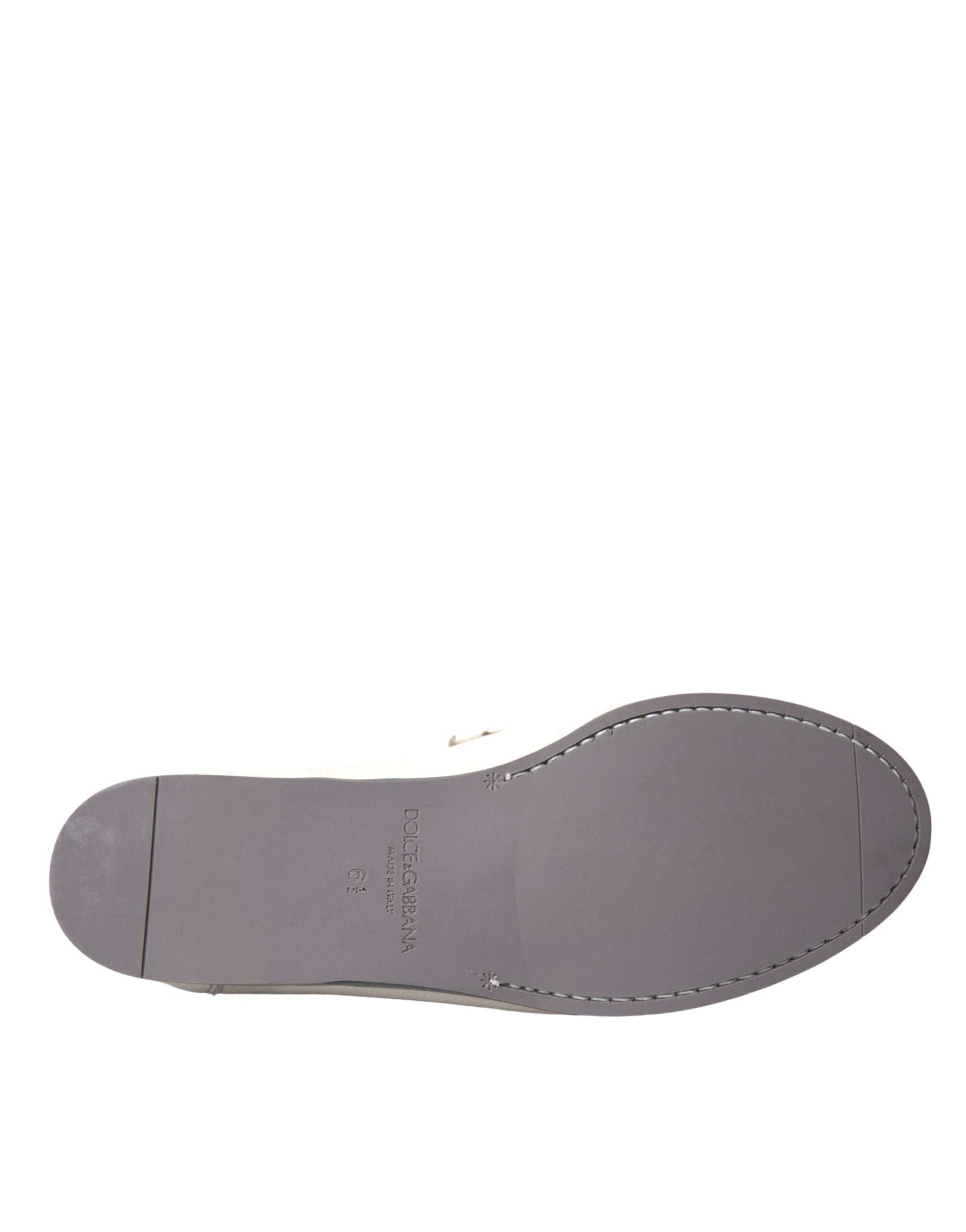 Dolce & Gabbana Slipper aus weißem und grauem Leder