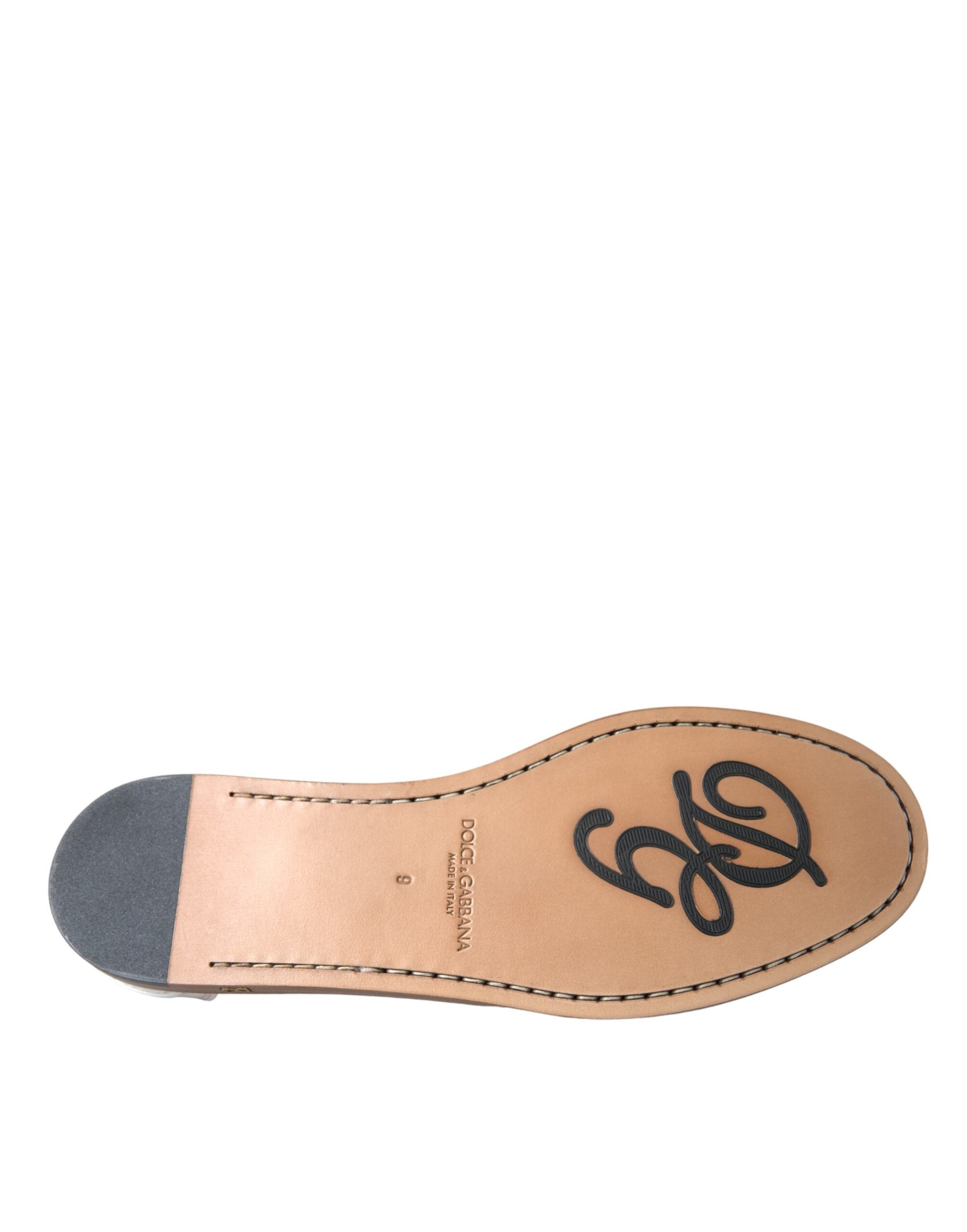 Dolce & Gabbana – Slipper-Mokassins aus weißem Leder