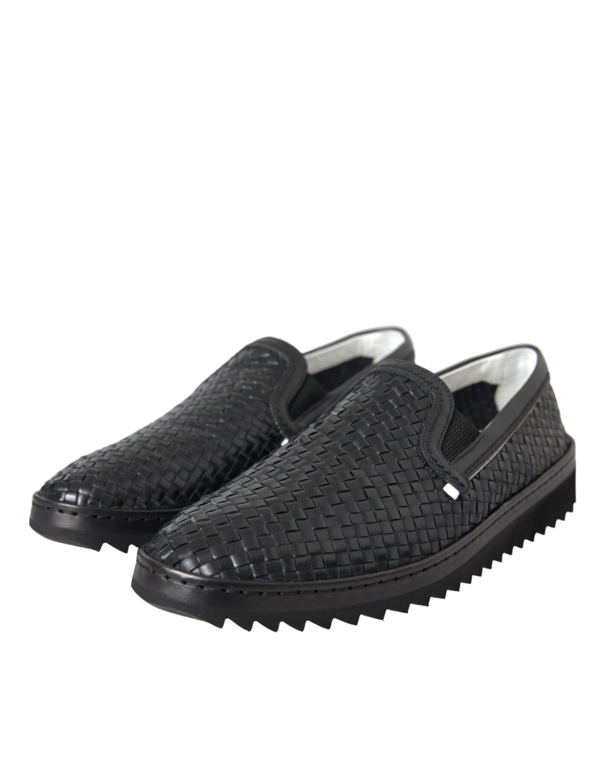 Dolce & Gabbana Herren Loafer aus gewebtem Büffelleder in Schwarz
