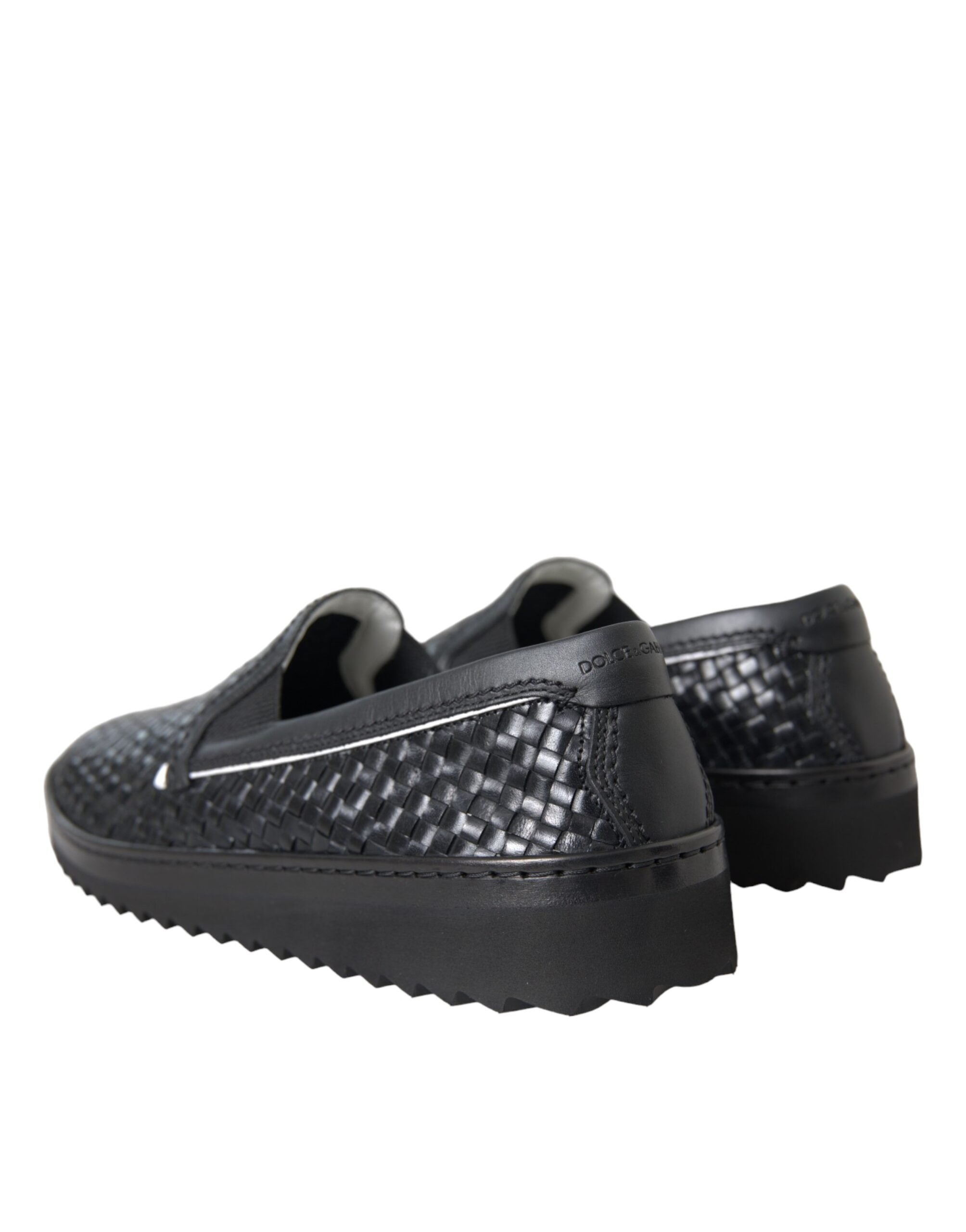 Dolce & Gabbana Herren Loafer aus gewebtem Büffelleder in Schwarz