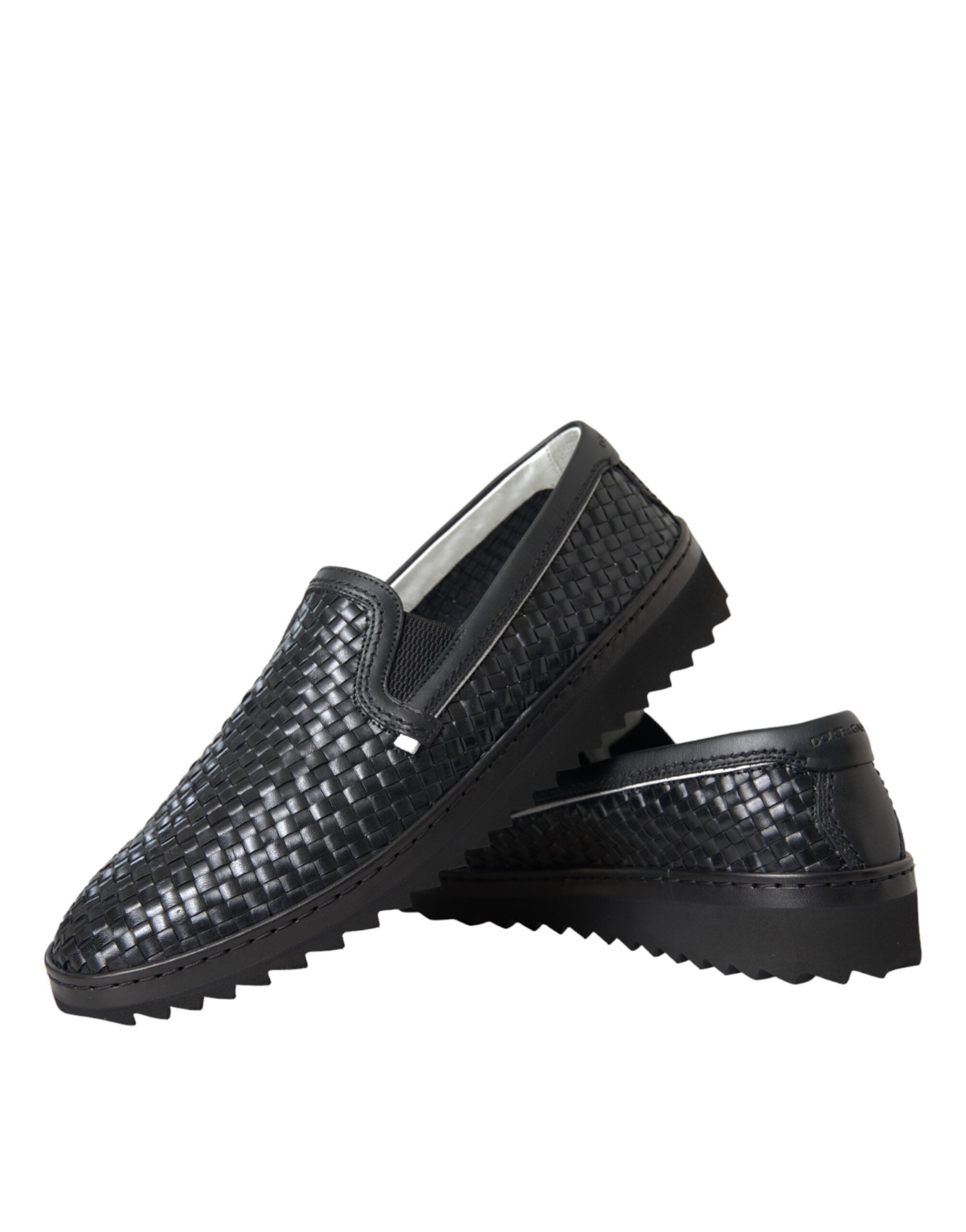 Dolce & Gabbana Herren Loafer aus gewebtem Büffelleder in Schwarz