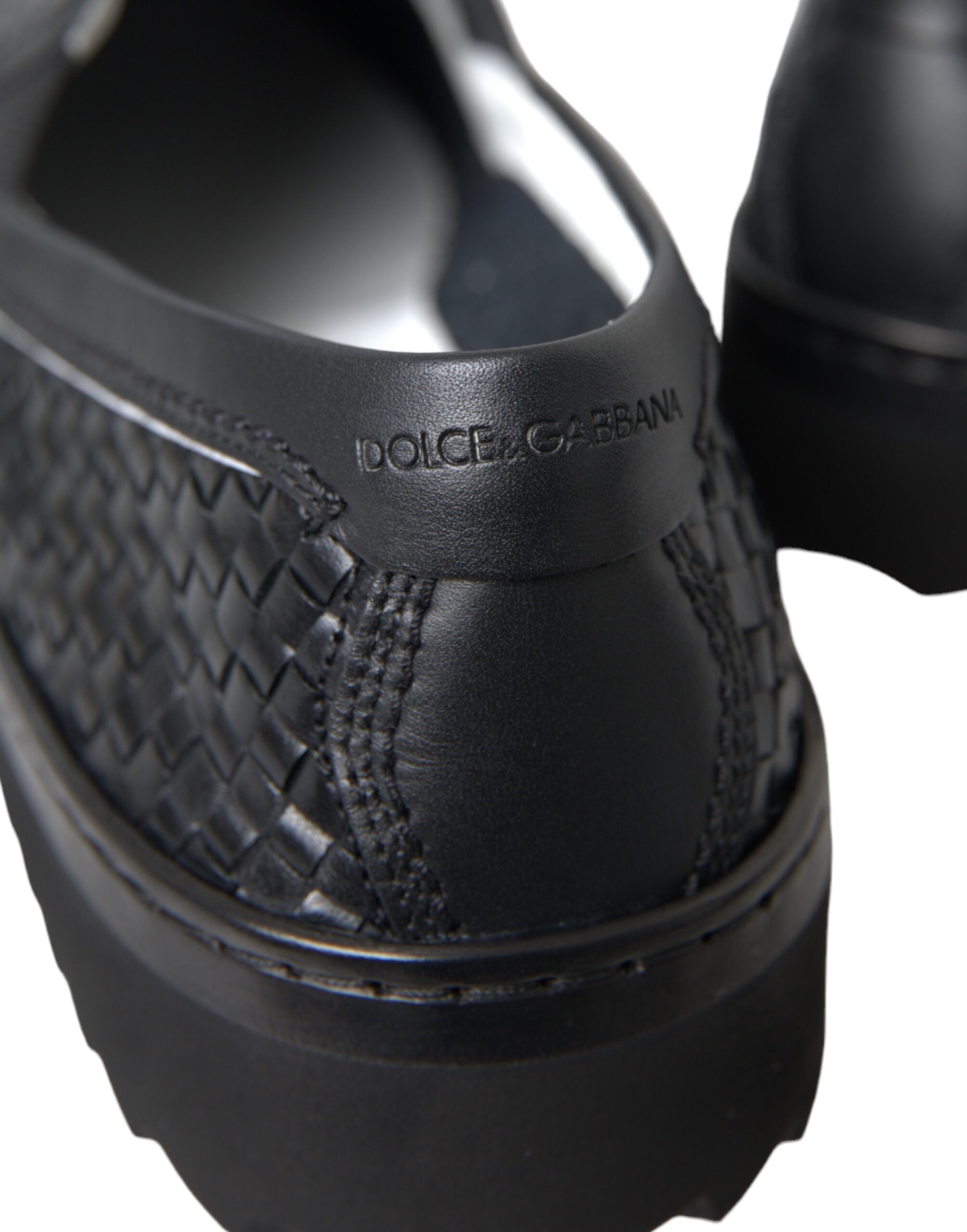 Dolce & Gabbana Herren Loafer aus gewebtem Büffelleder in Schwarz