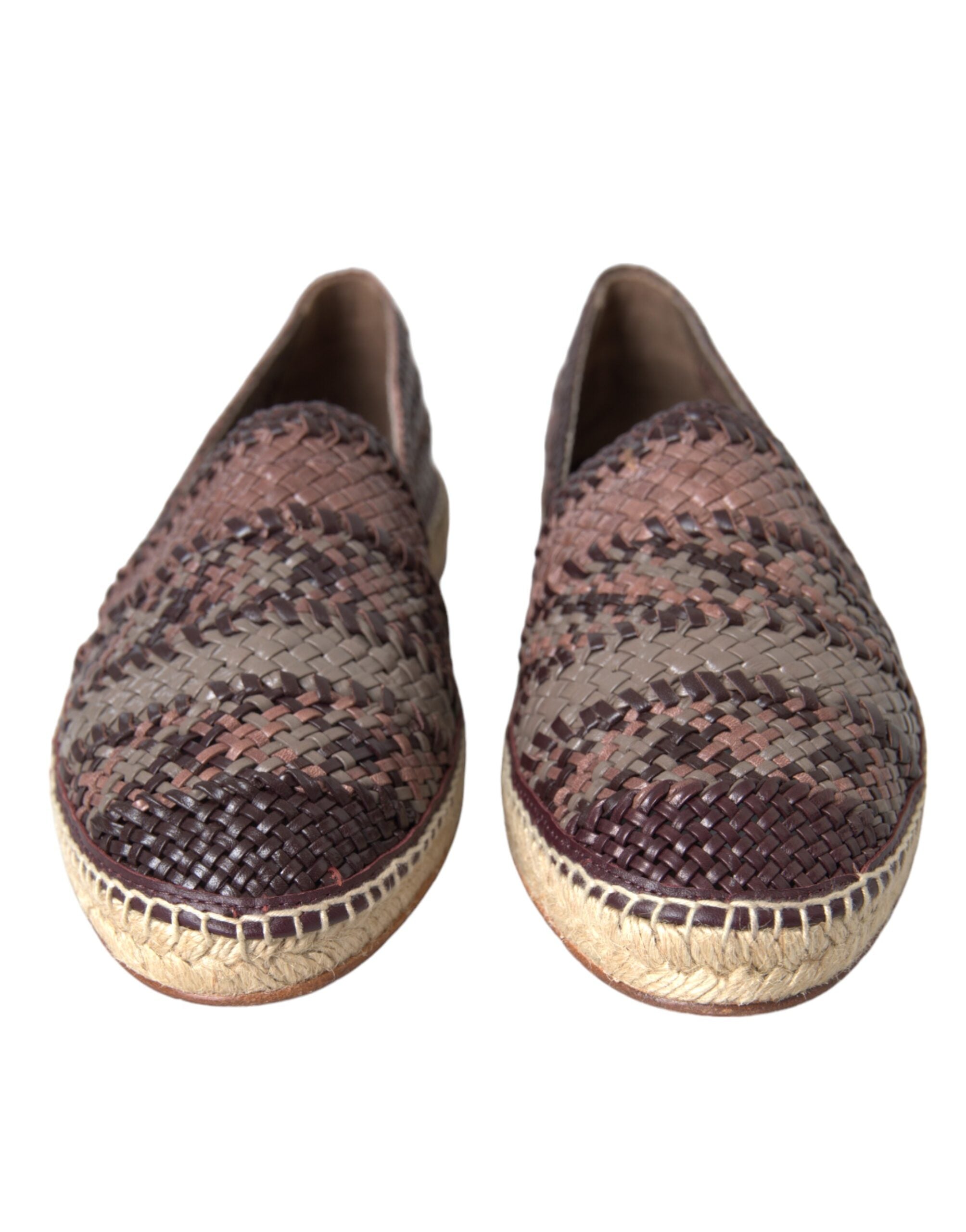 Dolce & Gabbana – Espadrilles aus braunem Büffelleder