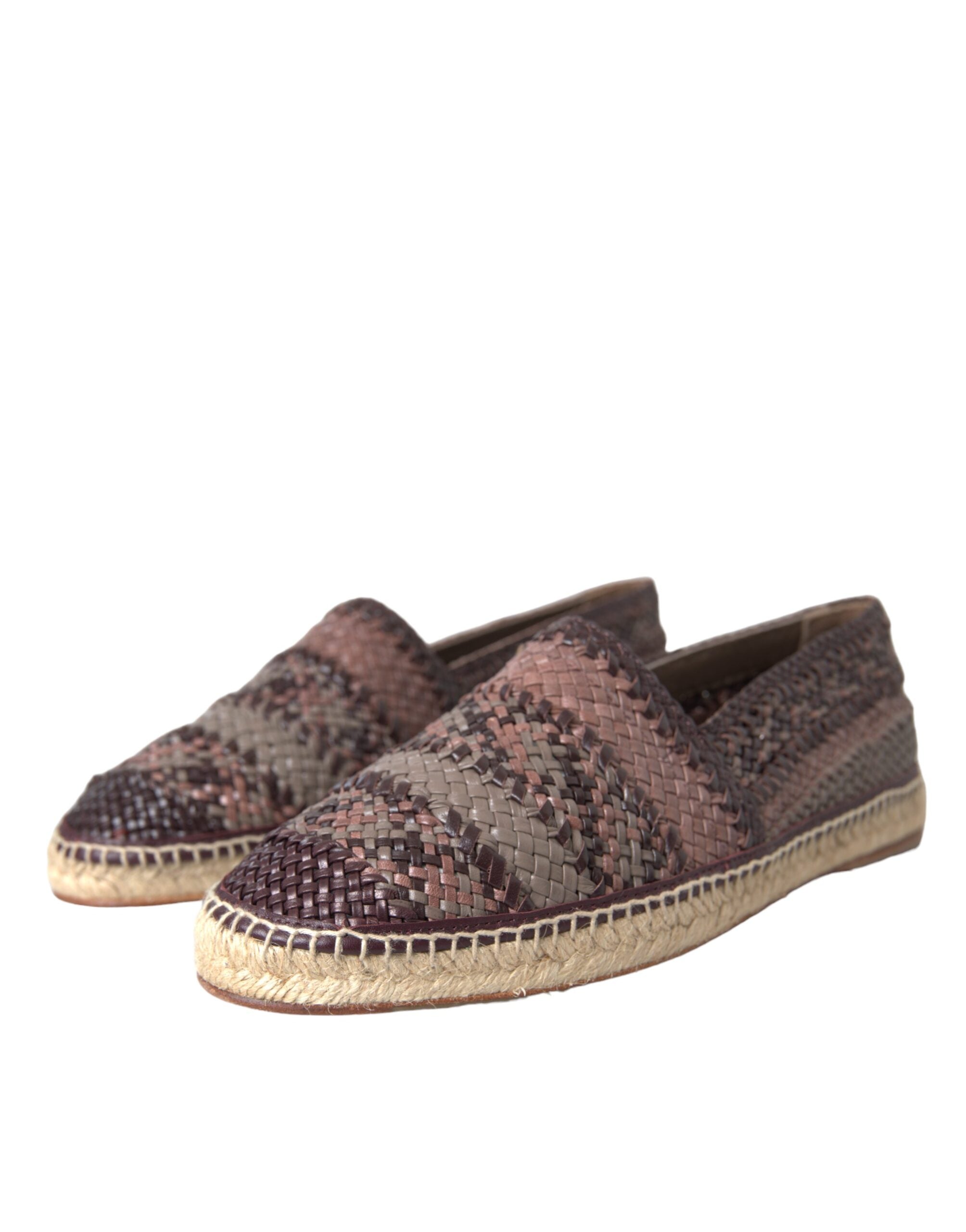Dolce & Gabbana – Espadrilles aus braunem Büffelleder