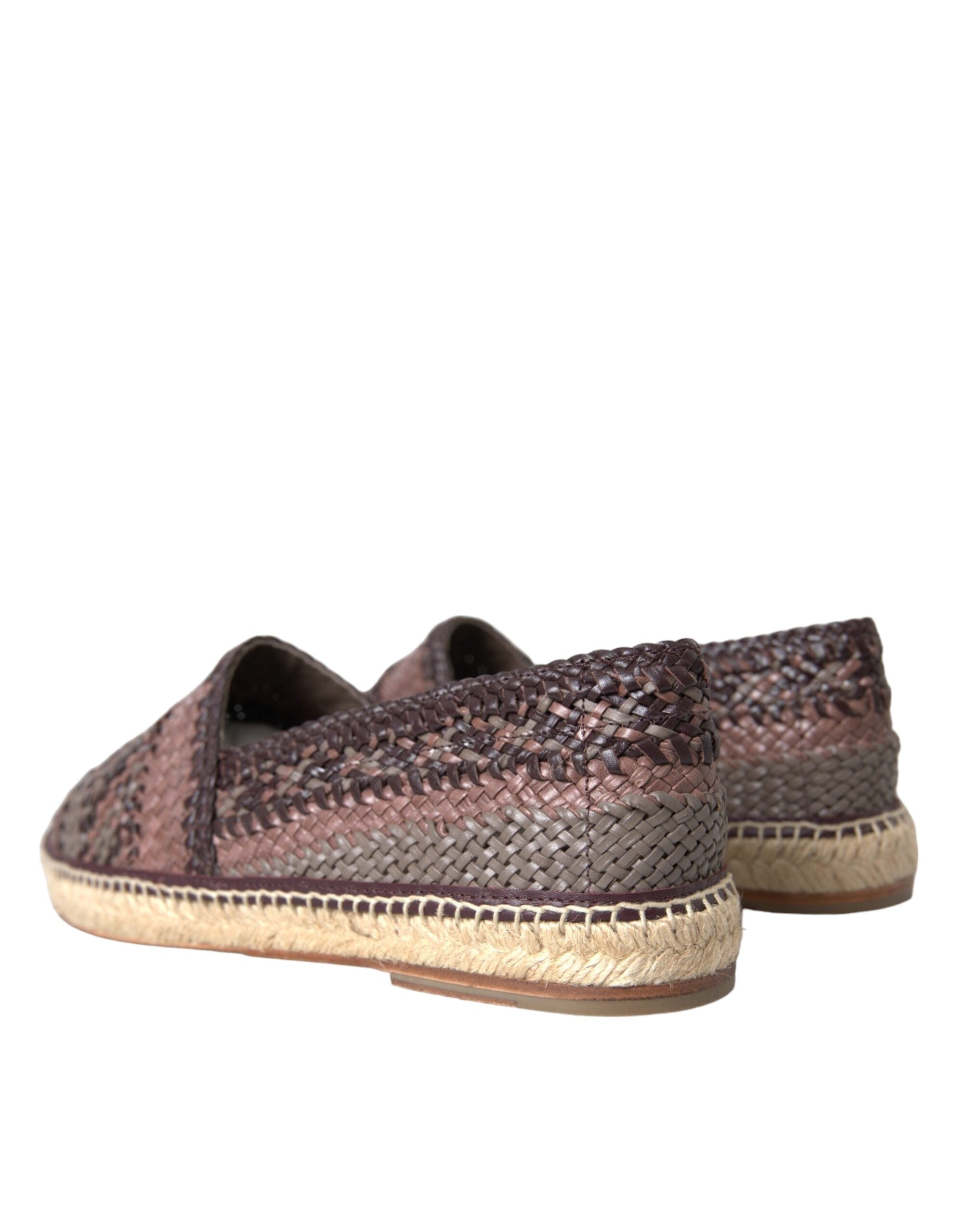 Dolce & Gabbana – Espadrilles aus braunem Büffelleder