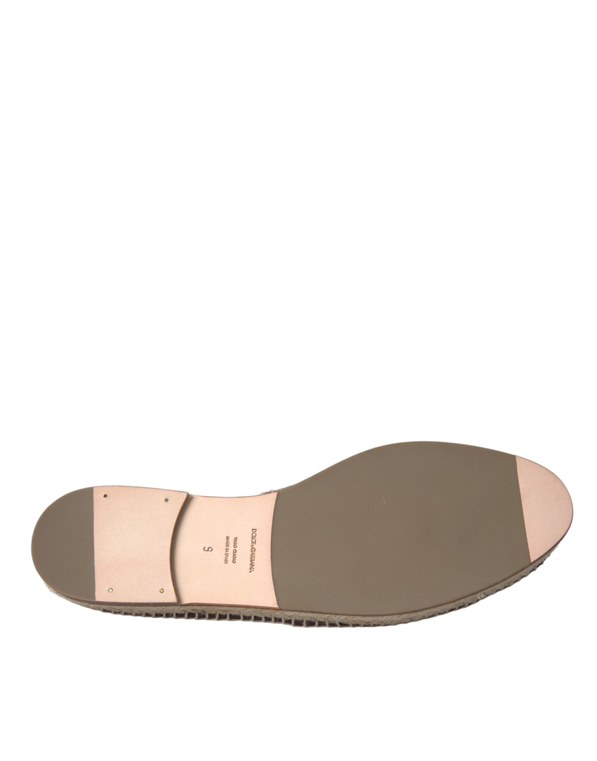 Dolce & Gabbana – Espadrilles aus braunem Büffelleder