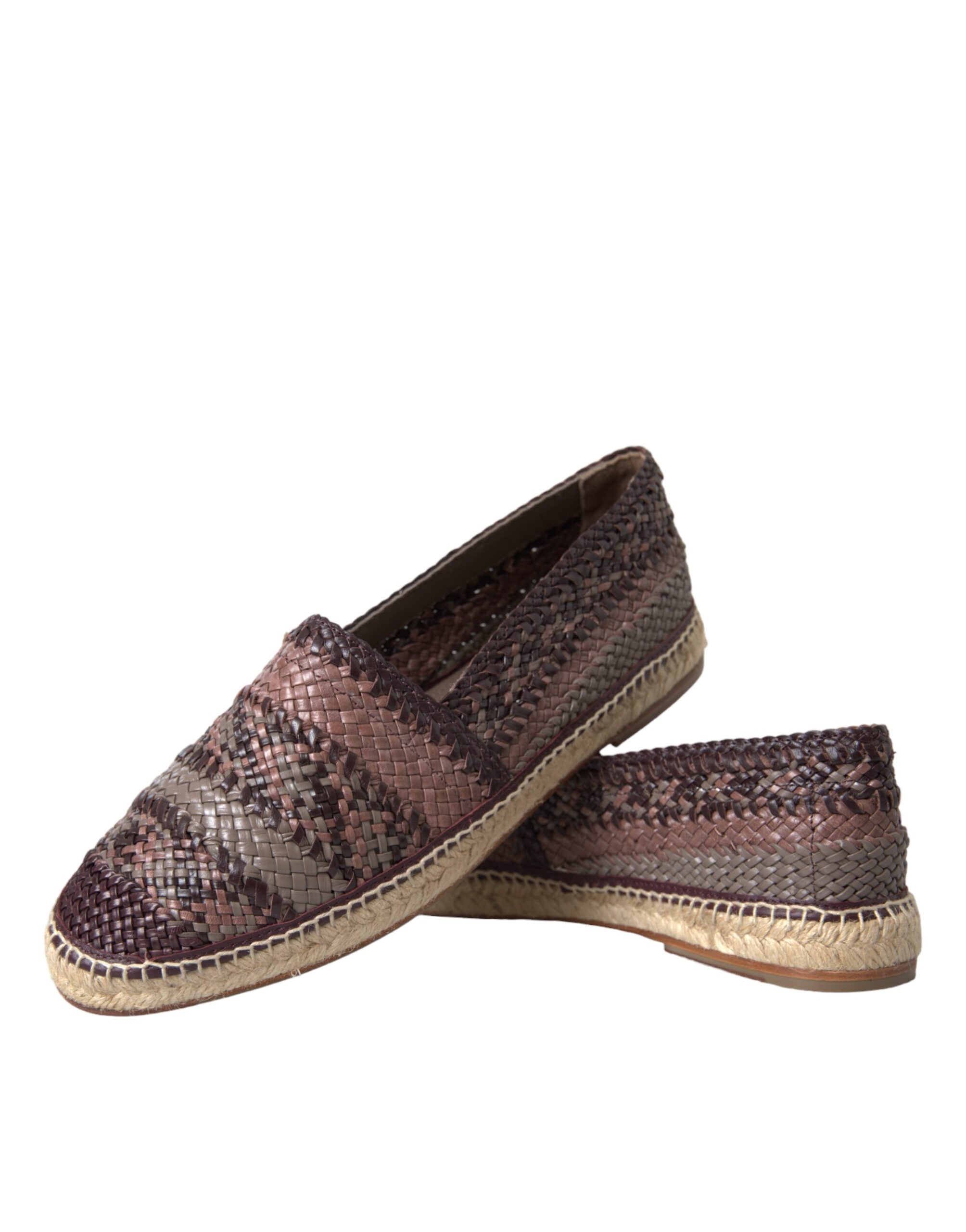 Dolce & Gabbana – Espadrilles aus braunem Büffelleder