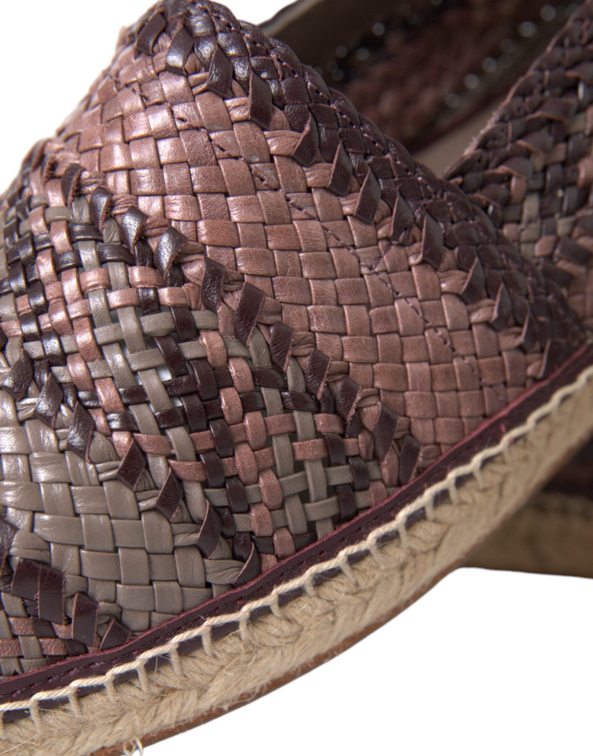 Dolce & Gabbana – Espadrilles aus braunem Büffelleder