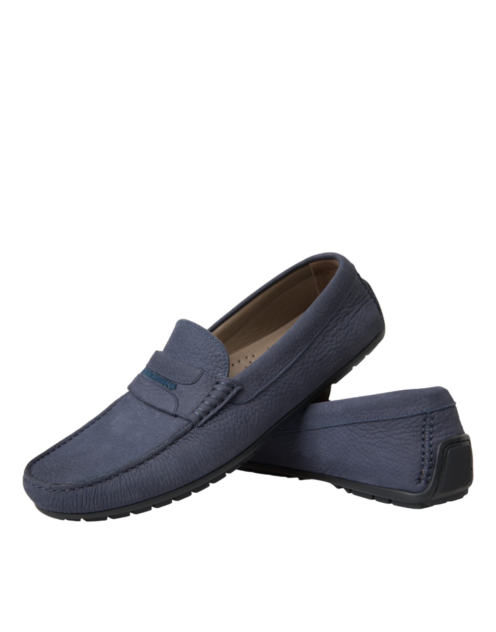 Dolce & Gabbana – Blaue Mokassins aus Kalbsleder