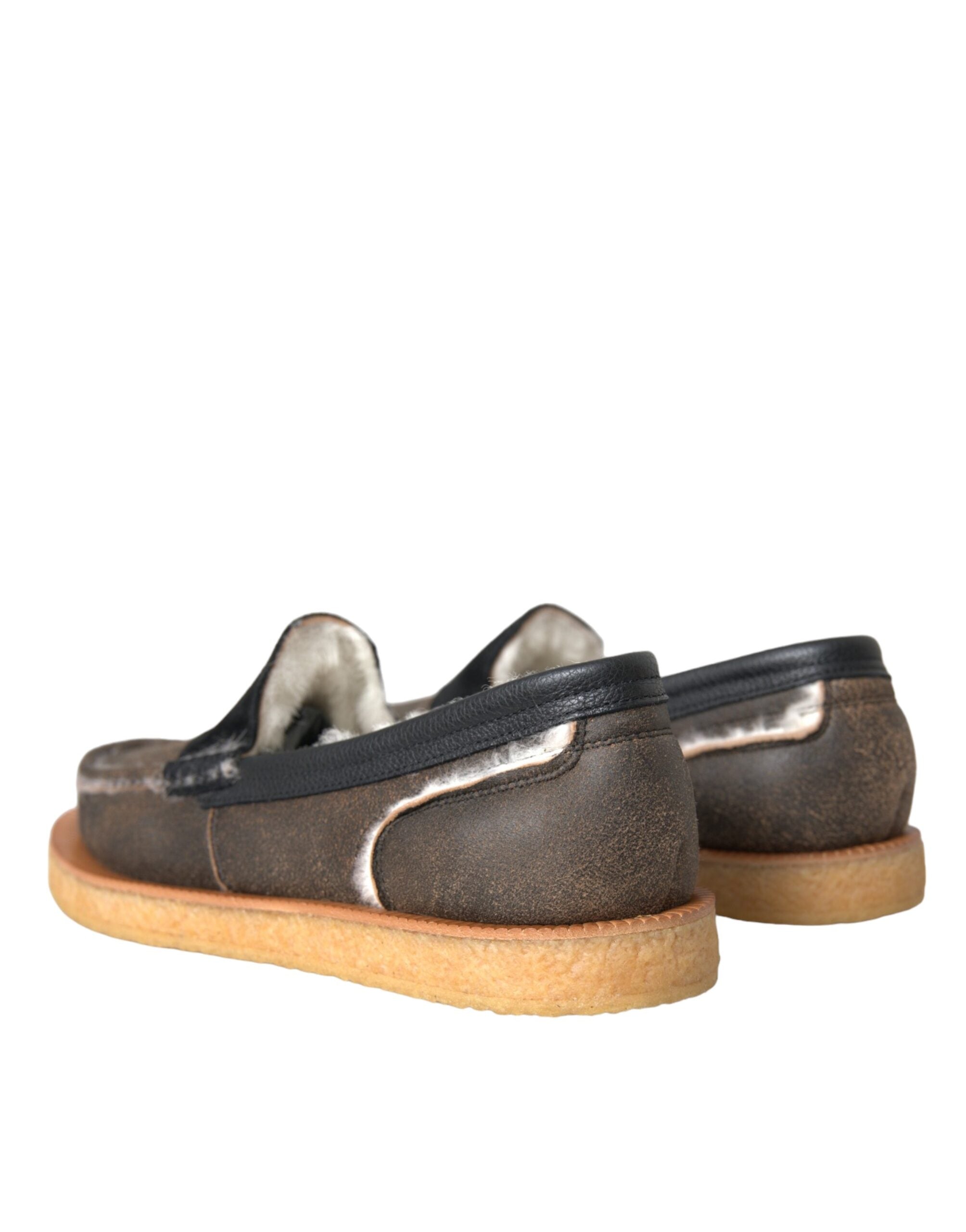 Dolce & Gabbana Loafer aus Leder in Braun und Schwarz für Herren