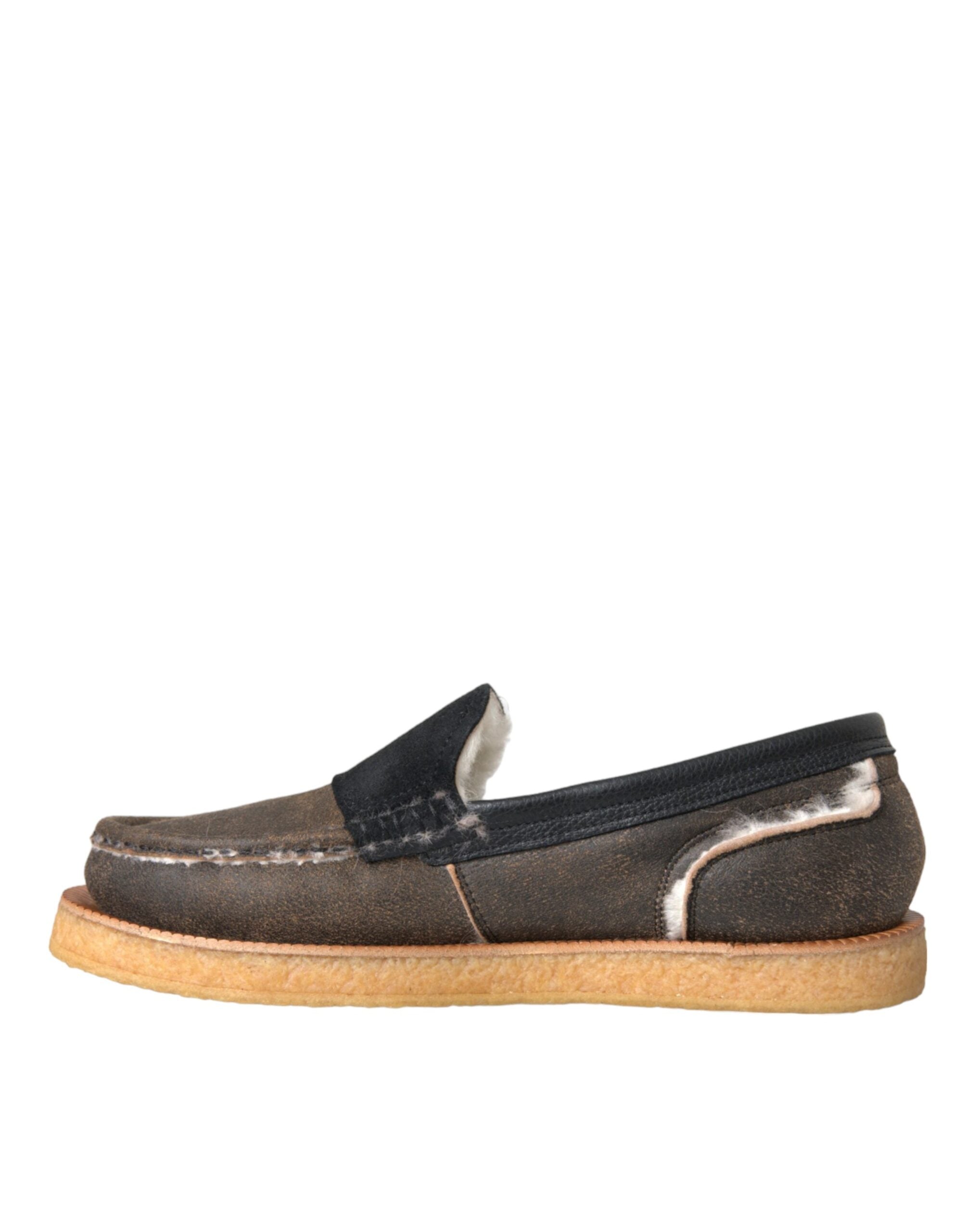 Dolce & Gabbana Loafer aus Leder in Braun und Schwarz für Herren